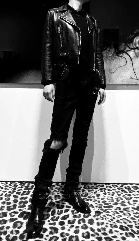 Saint Laurent Paris Saint Laurent Paris Black Oil Stain Destroyed Denim Pants Size US 29 - 9 Thumbnail