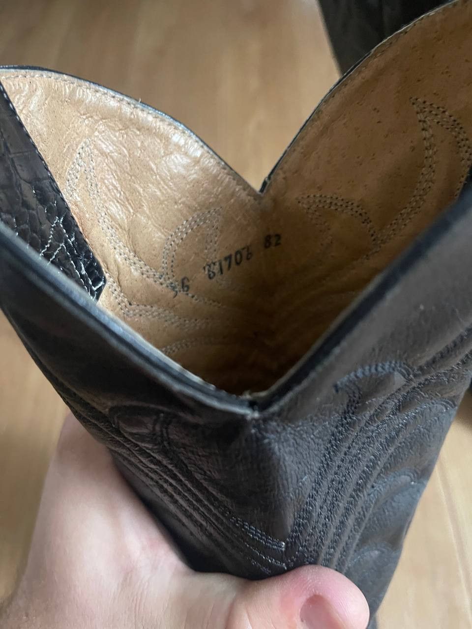 Cowboy Equipment × Japanese Brand × Vintage Vintage Cowboy Boots Black Leather USA Western Size US 6 / IT 36 - 7 Thumbnail