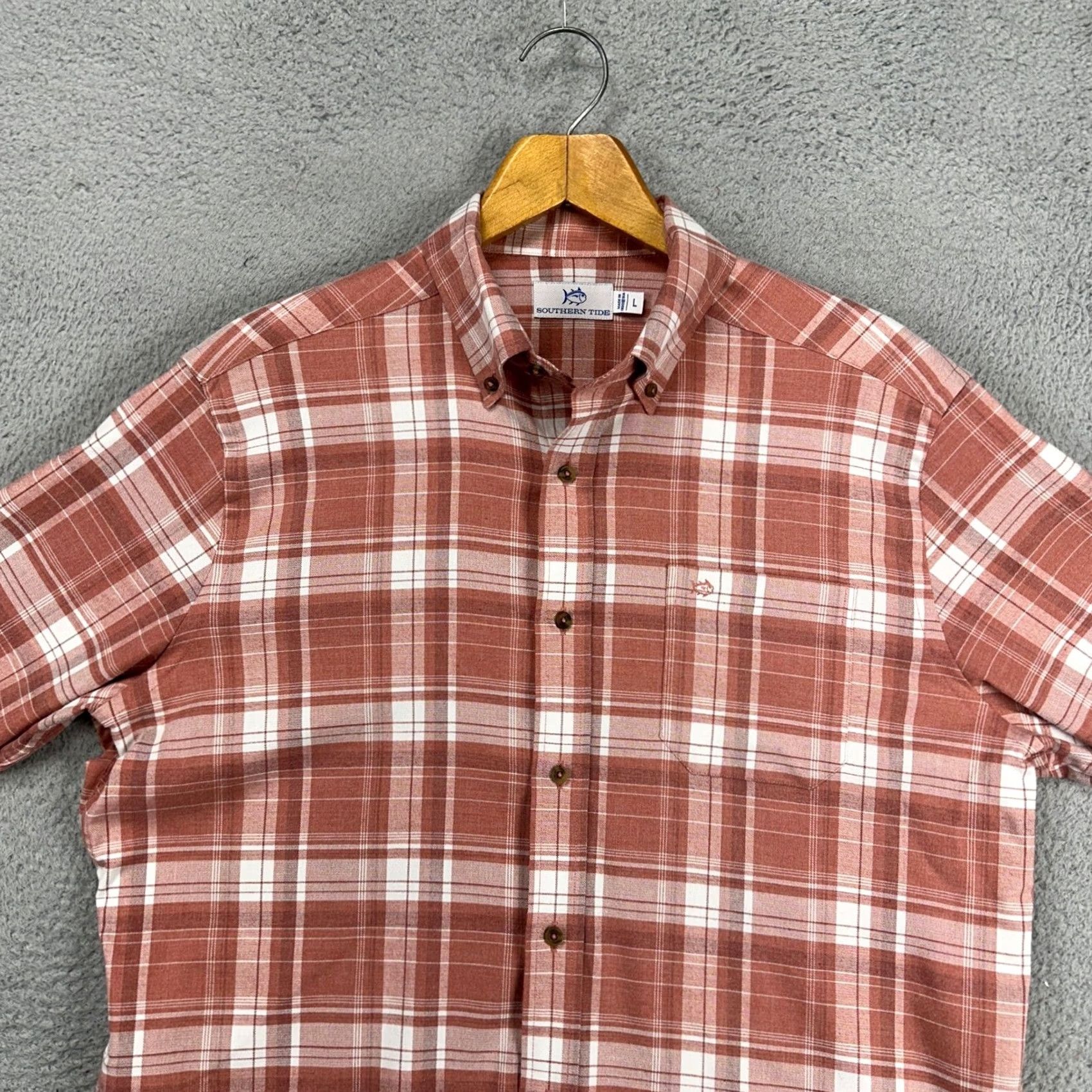 Southern Tide Southern Tide Shirt Adult Mens Flannel Plaid Button-Down Logo Brown White Large Size US L / EU 52-54 / 3 - 2 Thumbnail