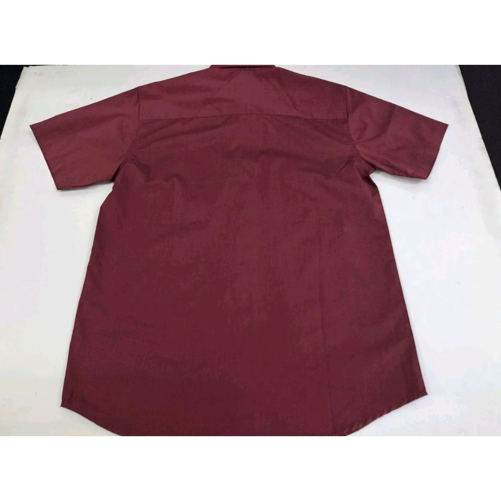 Vintage VSTR Premium Mens Short Sleeve Button-Up Stretch Shirt M Maroon Knit Casual Shirt, Win? Size US M / EU 48-50 / 2 - 4 Thumbnail