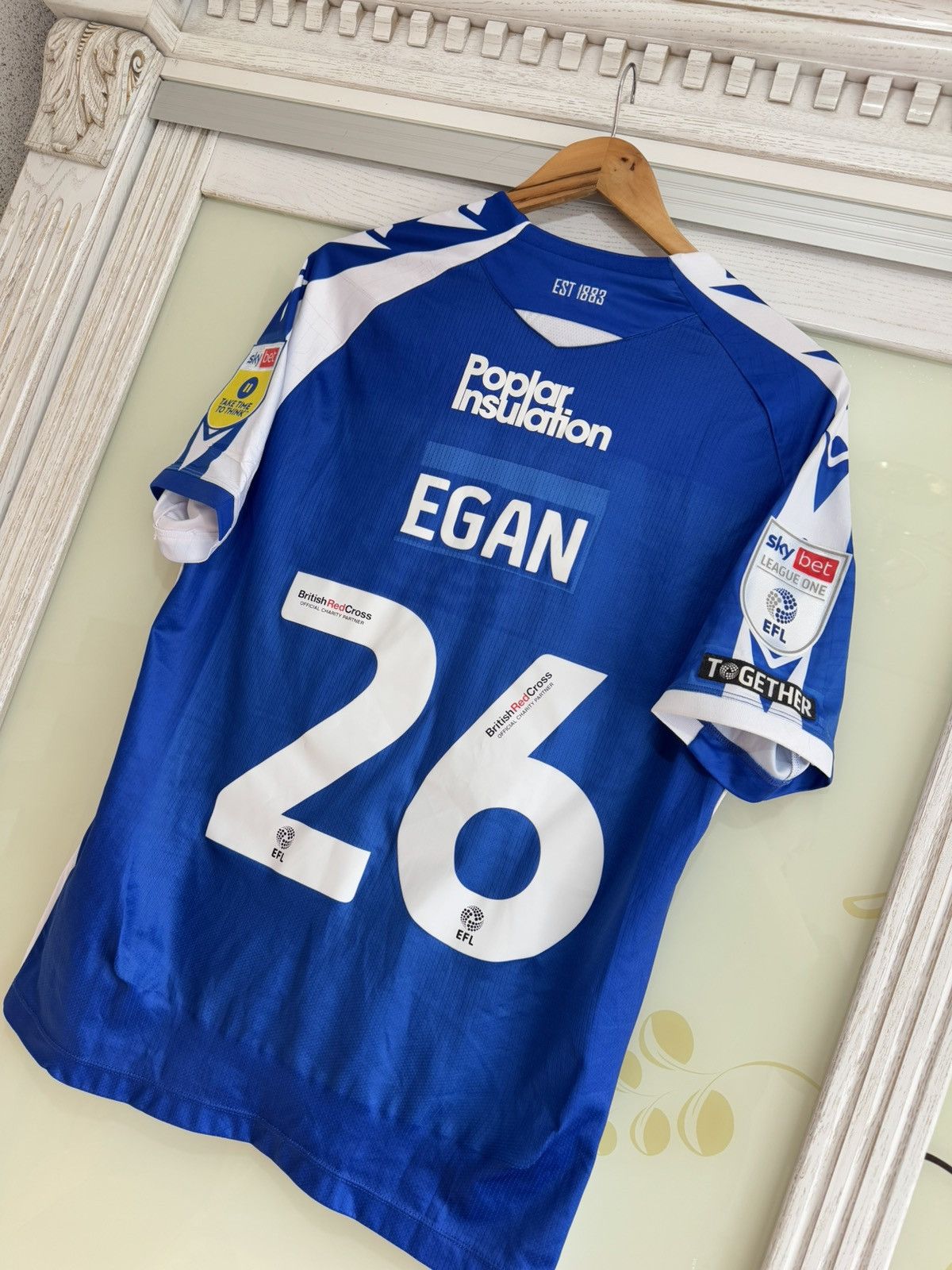 Macron Jamie Egan #26 Bristol Rovers 2022-2023 Home Soccer Jersey Size US L / EU 52-54 / 3 - 8 Thumbnail