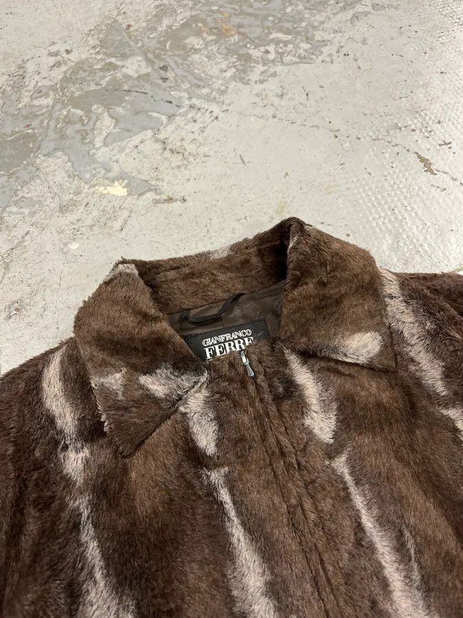 Gianfranco Ferre 2000s Gianfranco Ferré Brown & Grey Faux Fur Jacket Size S / US 4 / IT 40 - 5 Thumbnail