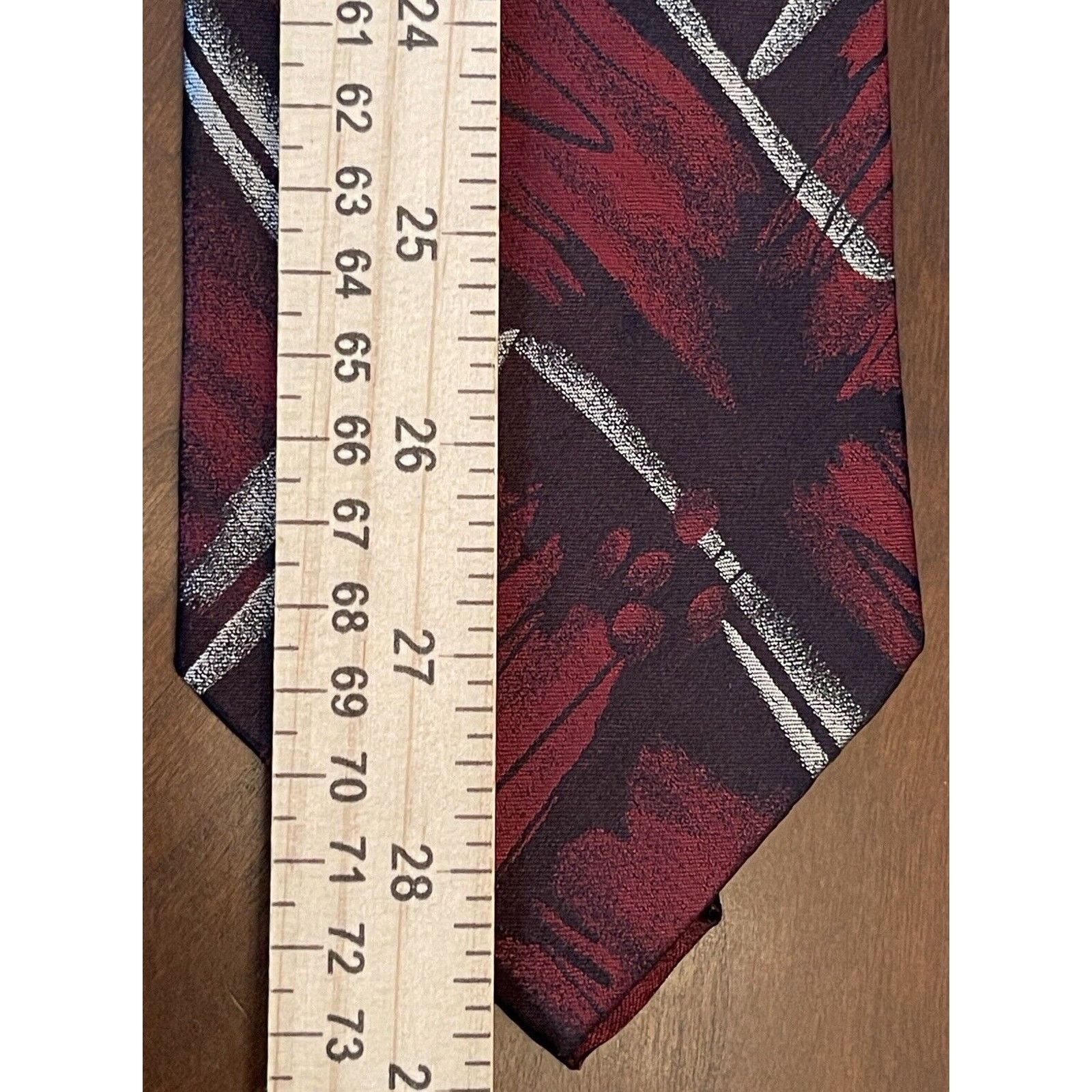 Pierre Cardin Pierre Cardin Burgundy Black Gray 100% Silk Made In China Size ONE SIZE - 5 Thumbnail