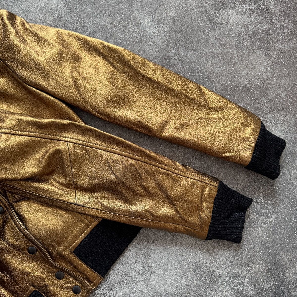 Dolce & Gabbana D&G Dolce & Gabbana Vintage Gold Leather Bomber Jacket Size M / US 6-8 / IT 42-44 - 9 Thumbnail