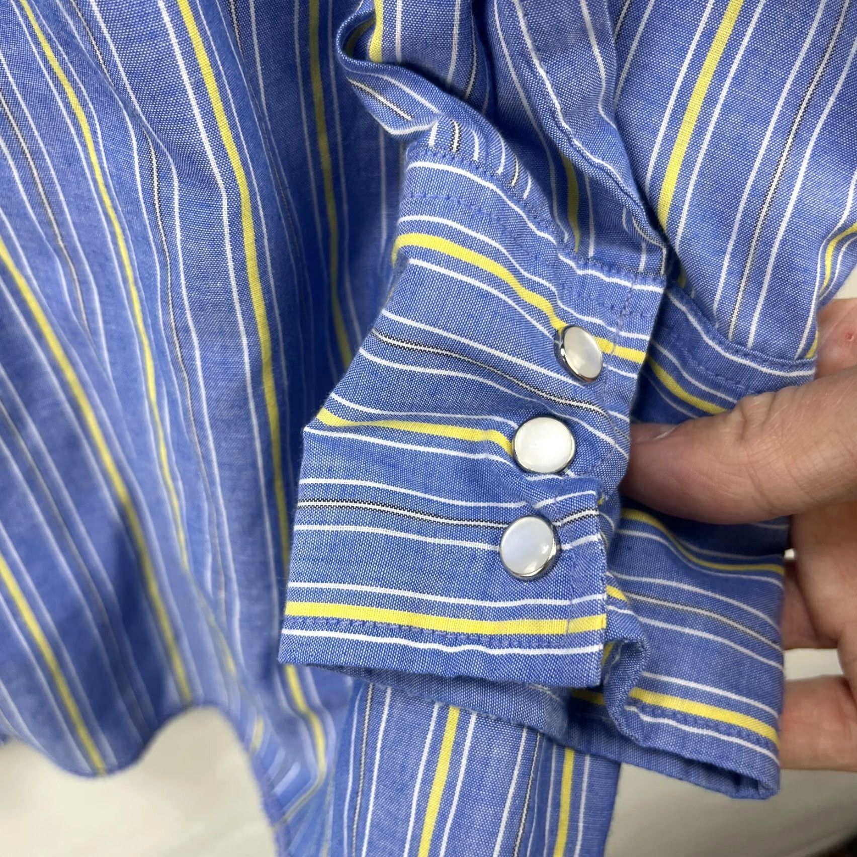 Wrangler VINTAGE Wrangler Western Striped Pearl Snap Button Long Sleeve Shirt 2XL Size US XXL / EU 58 / 5 - 6 Thumbnail