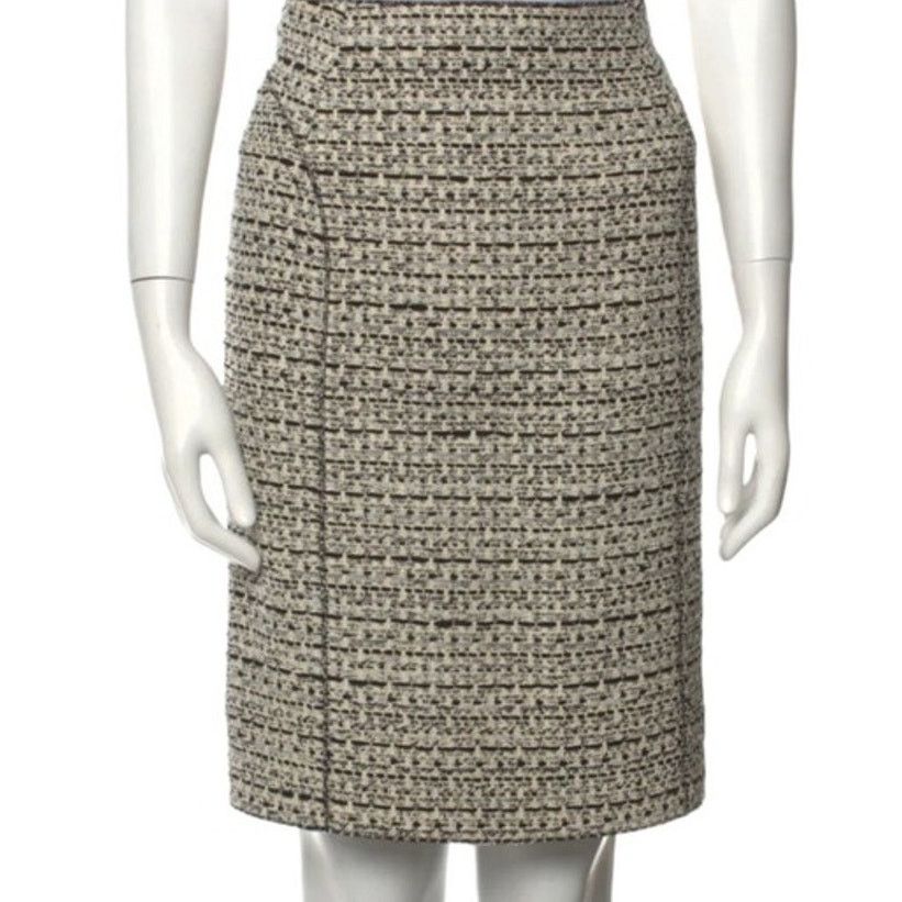 Nina Ricci NINA RICCI Tweed Pattern Knee-Length Skirt, M/FR38/W30 Size 27" / US 4 / IT 40 - 3 Thumbnail