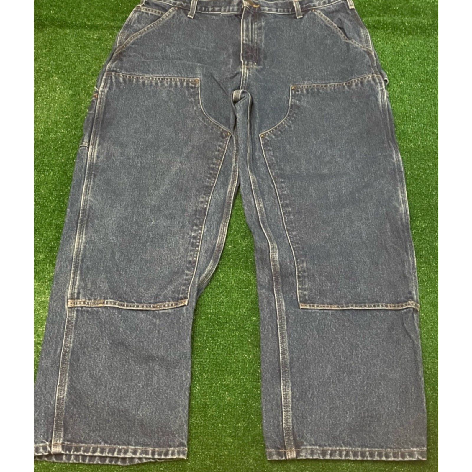 Carhartt VINTAGE Carhartt Double Knee Denim Jeans Mens 38 Regular 30 Inseam Blue Hip Hop Work Wear 90s Y2K Grunge Punk USA Size US 38 / EU 54 - 6 Thumbnail
