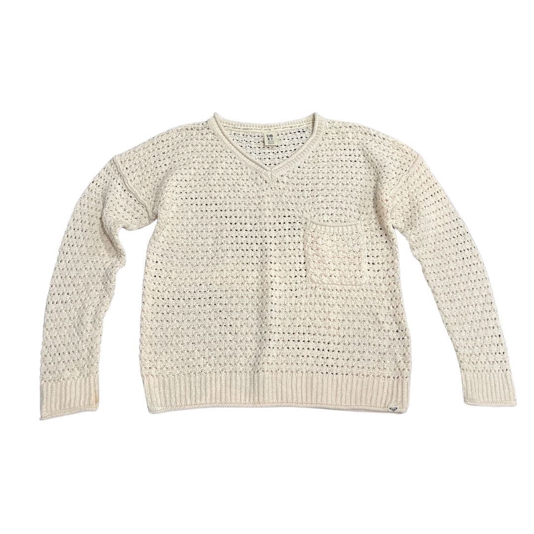 Other Roxy Open Knit Crochet VNeck Sweater Beachy Boho Relaxed Fit Size M / US 6-8 / IT 42-44 - 1 Thumbnail