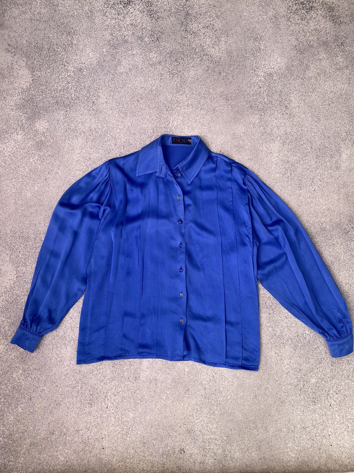Designer × Escada × Vintage Vintage Escada Women’s Blue Designer Blouse Size XS / US 0-2 / IT 36-38 - 2 Thumbnail