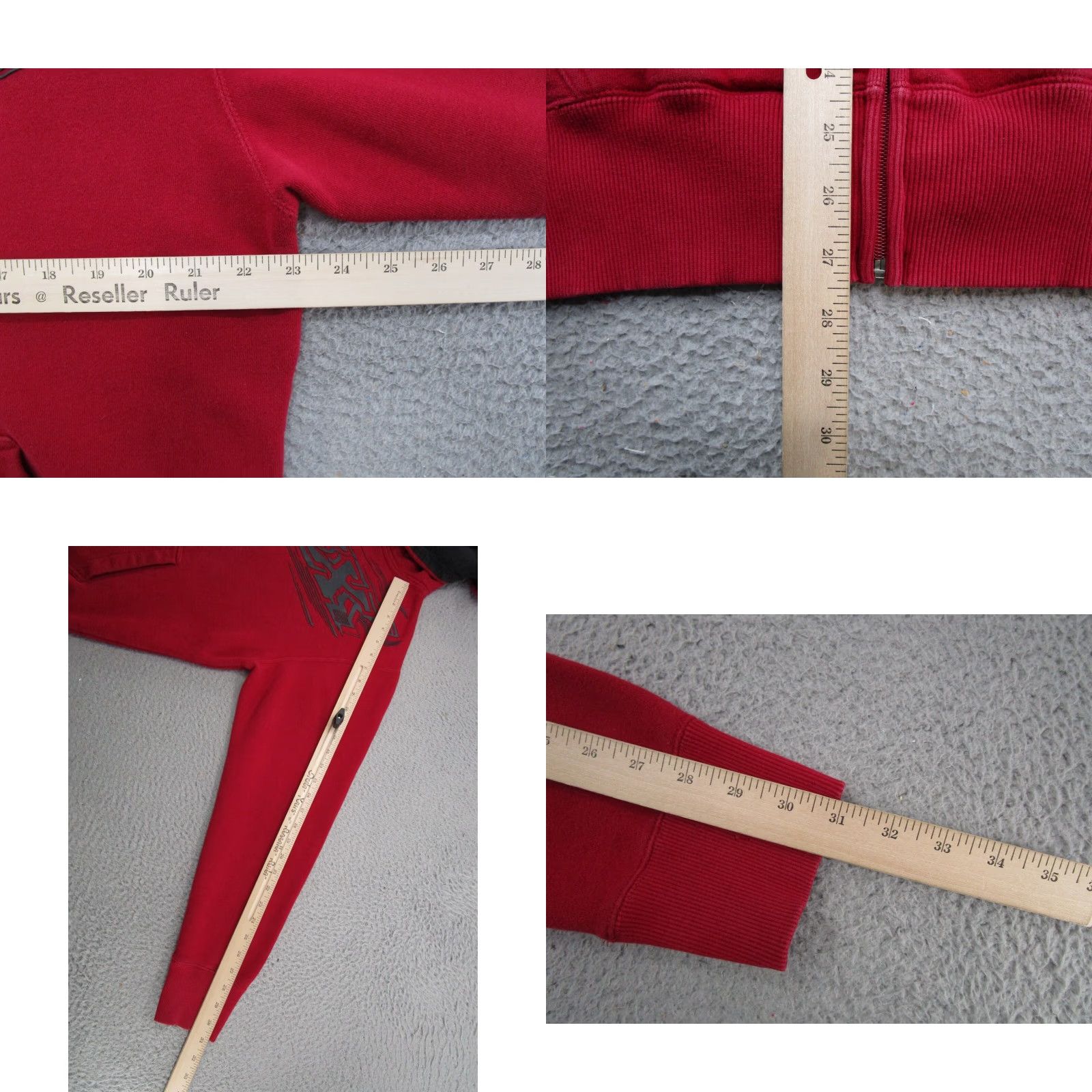 CO VTG Fox Hoodie Full Zip Red Heavy Moto Sweatshirt L Men Size US L / EU 52-54 / 3 - 8 Thumbnail