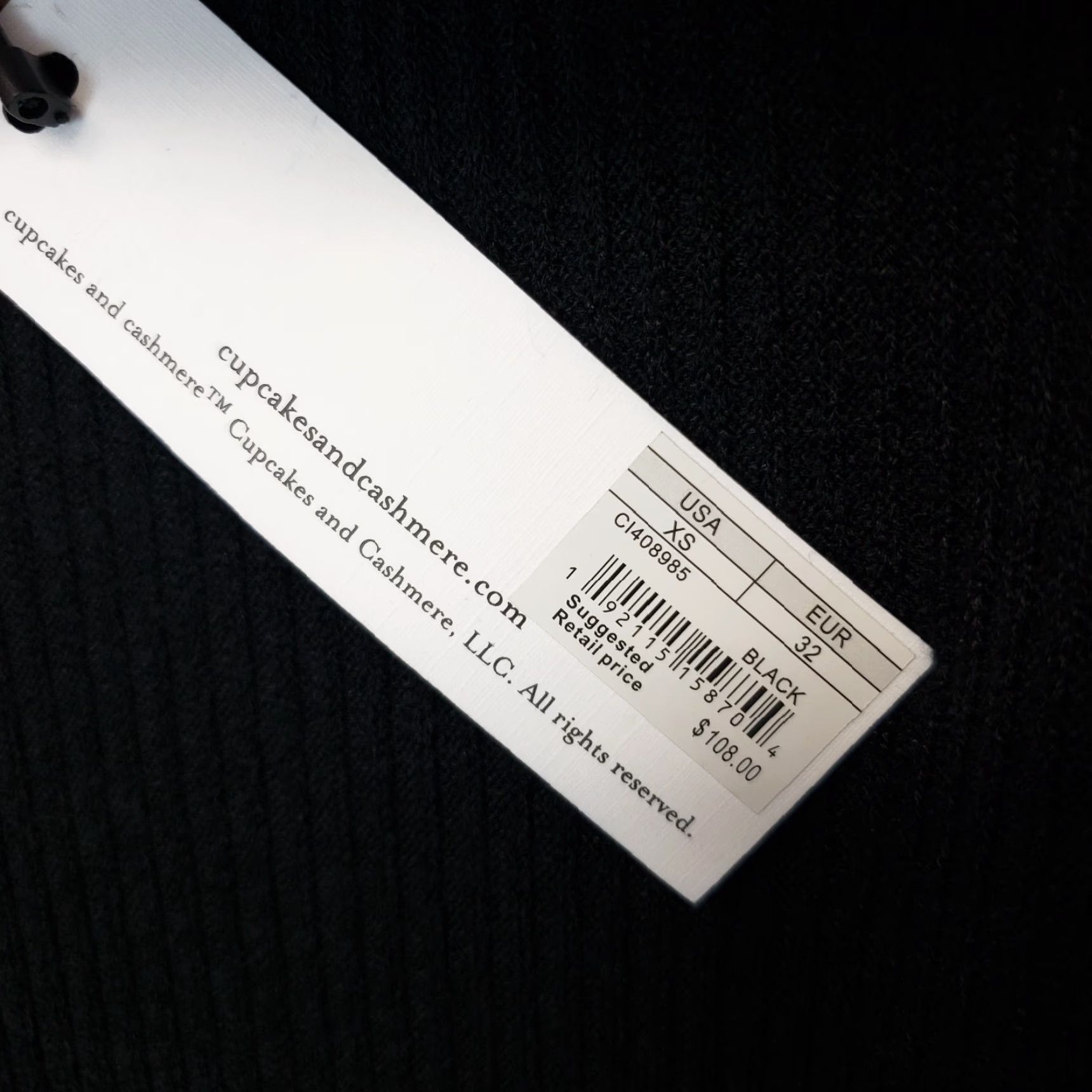Vintage VINTAGE Cupcakes and Cashmere Womens Jenilee Rib Knit Dress XS Black Tie Waist Size XS / US 0-2 / IT 36-38 - 6 Thumbnail