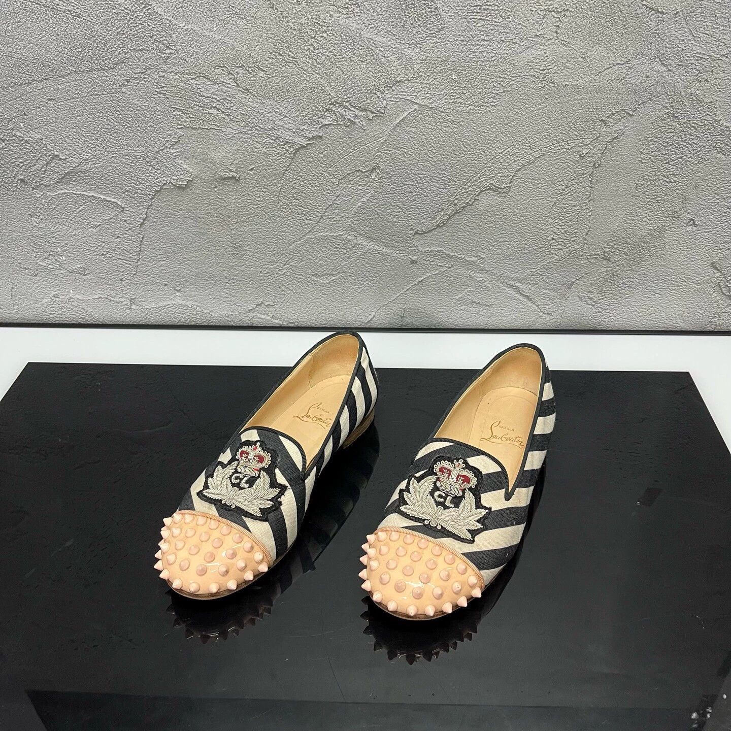 Christian Louboutin Christian Louboutin Embroidered Riveted Loafer 36 98 Light Size US 5 / IT 35 - 1 Thumbnail