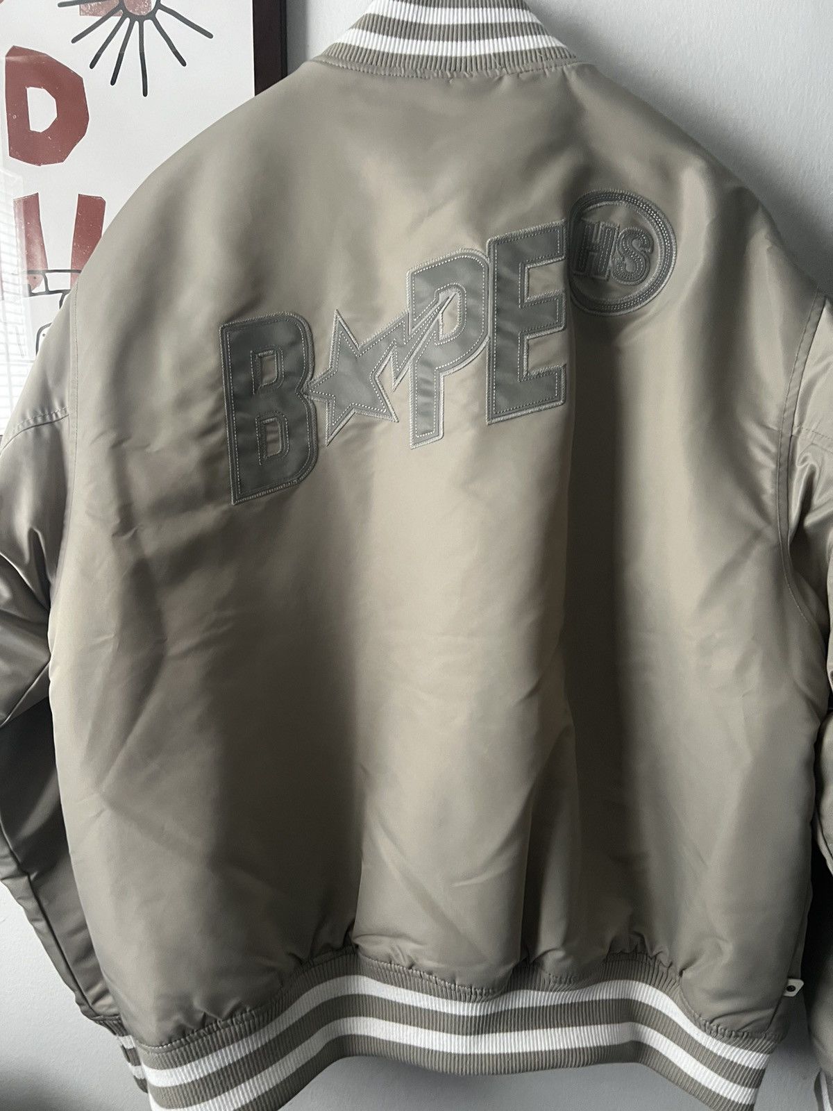 Bape Bape X Highsnobiety Mens Varsity Nylon Jacket XL Size US XL / EU 56 / 4 - 4 Thumbnail