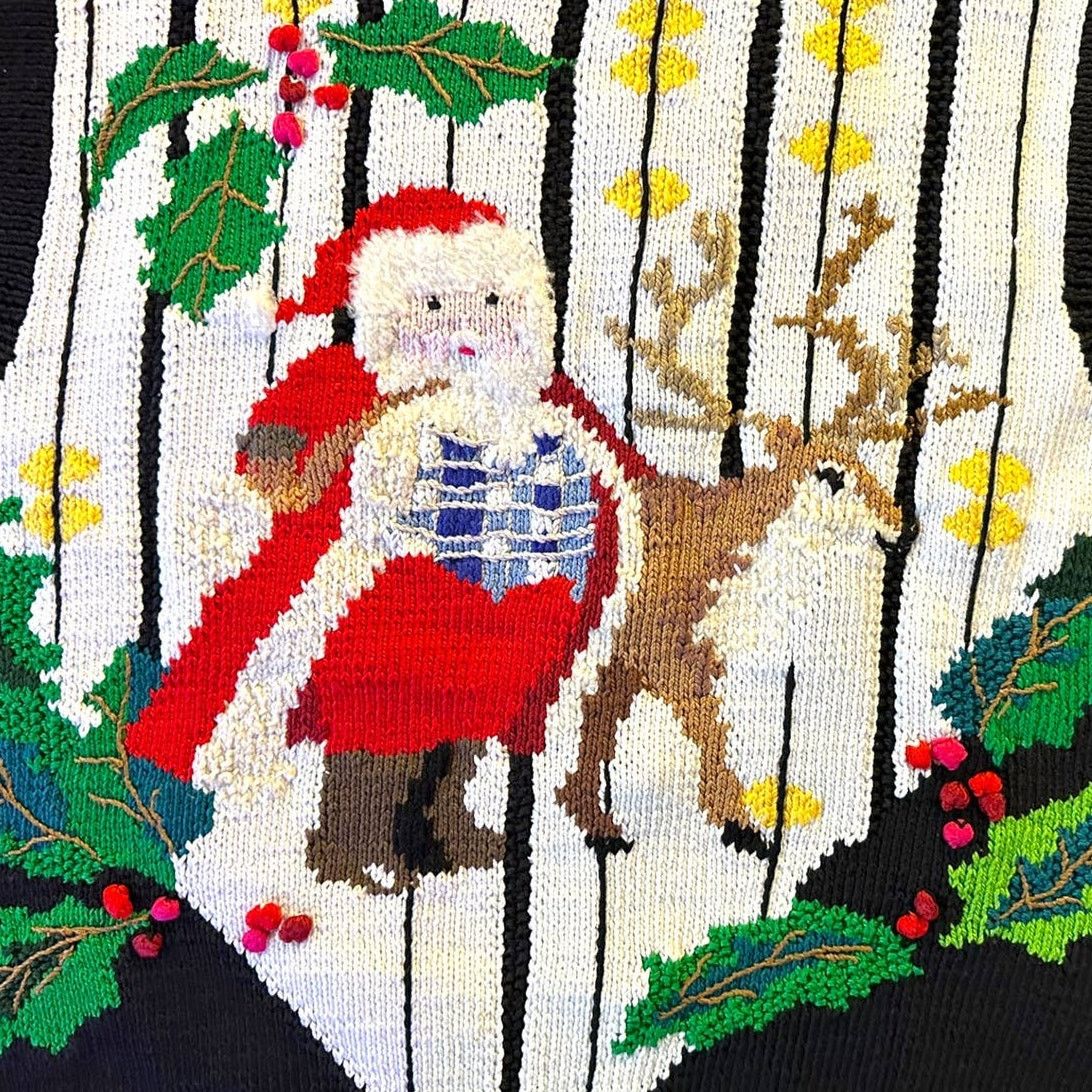 Vintage Vintage Berek Marta D Cardigan Vest Knit 92 Christmas Santa Size S / US 4 / IT 40 - 5 Thumbnail