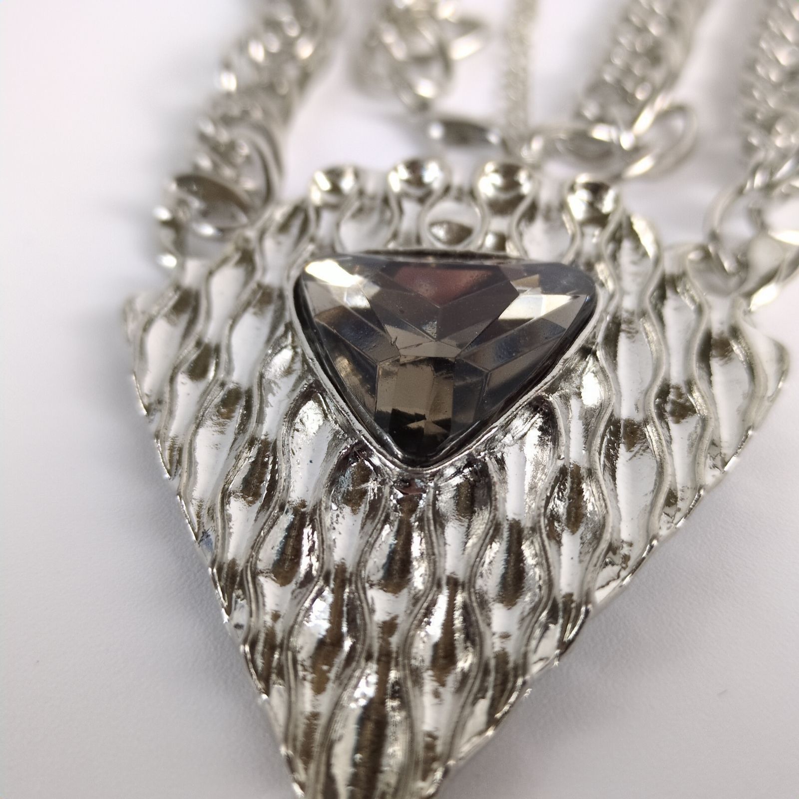 Other B'time Silvertone Smoky Crystal Statement 14" Chain Necklace Size ONE SIZE - 4 Thumbnail