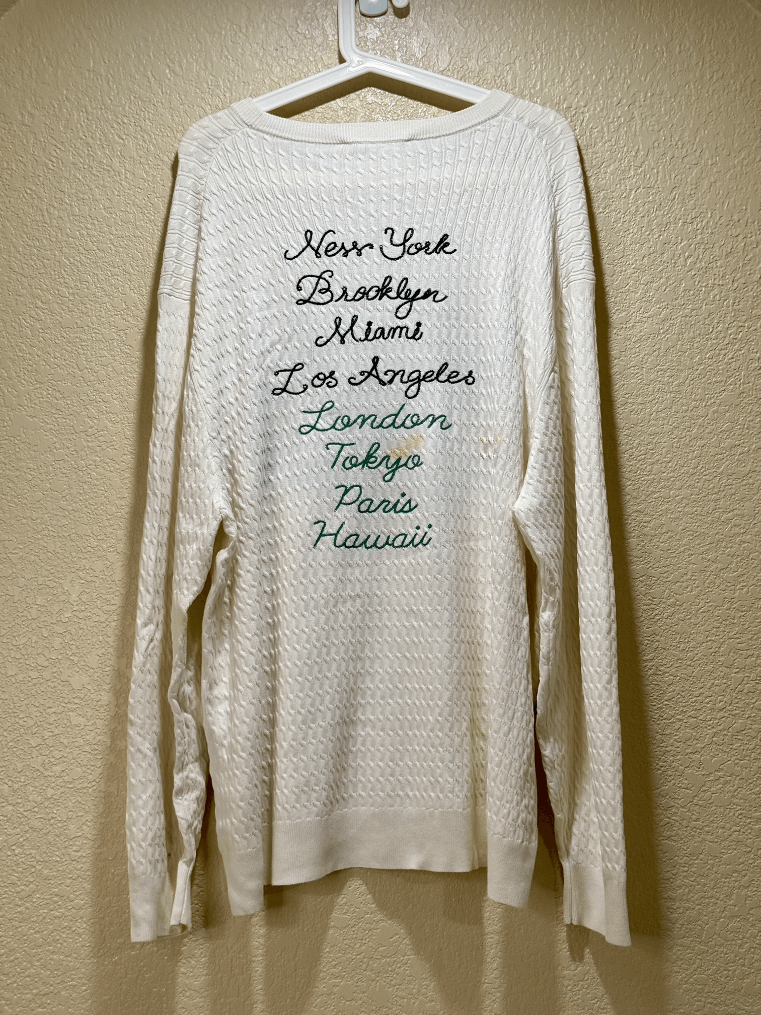 Kith Kith NY to the World Cable Crewneck Sweater - Sandrift Size US XXL / EU 58 / 5 - 2 Thumbnail