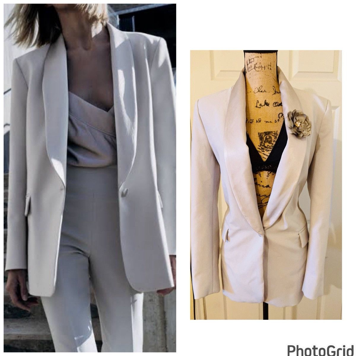 Zara ZARA Tuxedo Blazer with Flower Detail M Size M / US 6-8 / IT 42-44 - 1 Thumbnail