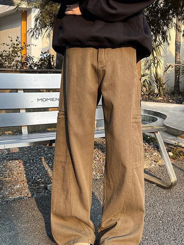 Japanese Brand × Jean Retro loose brown wide leg high street jeans Size US 32 / EU 48 - 2 Thumbnail