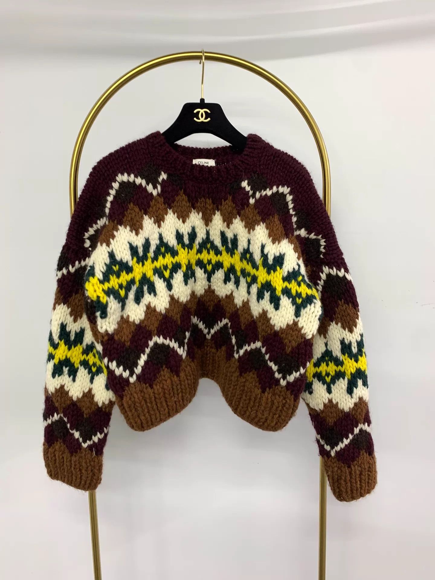 Celine Celine Fair Isle Color Print Sweater M Near New Size M / US 6-8 / IT 42-44 - 1 Thumbnail