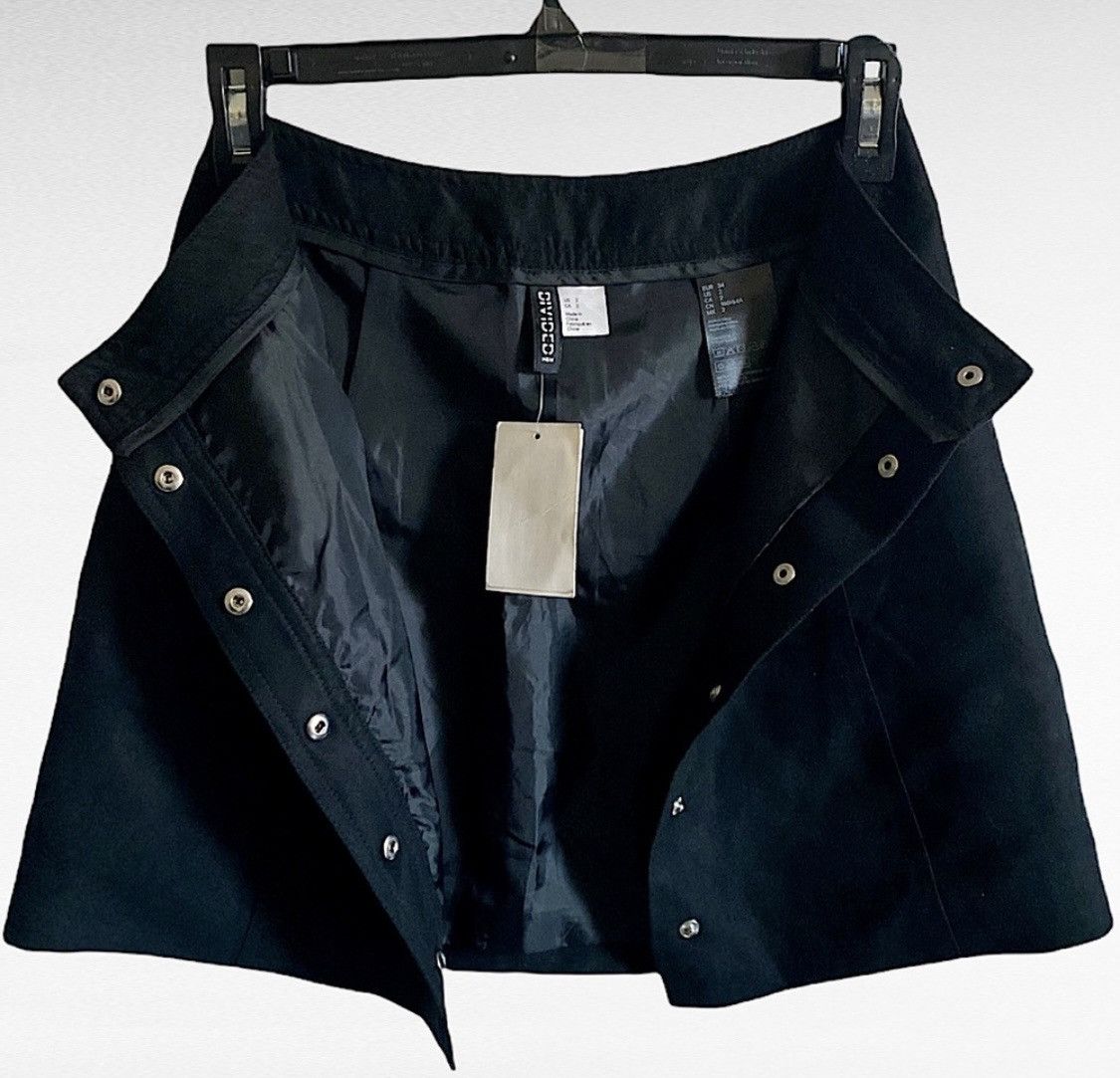 Divided BLACK SUEDE BUTTON UP HIGH WAIST MINI SKIRT Size 26" / US 2 / IT 38 - 2 Thumbnail