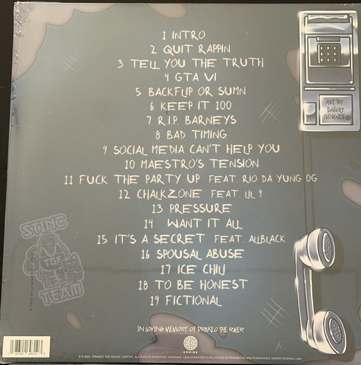 Other Drakeo The Ruler - Thank You For Using GTL vinyl Size ONE SIZE - 2 Thumbnail