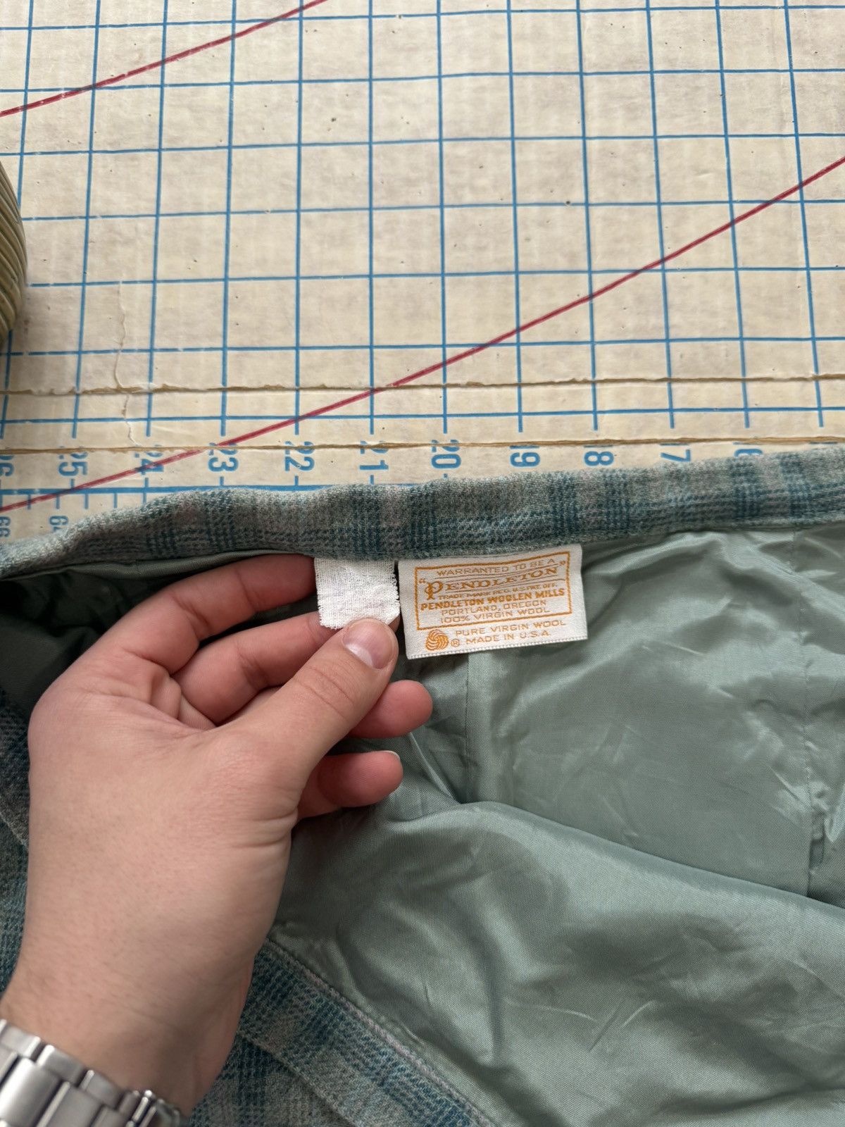 Pendleton × Vintage Vintage Pendleton Wool Plaid Skirt Made in USA Blue Size 28" / US 6 / IT 42 - 7 Thumbnail