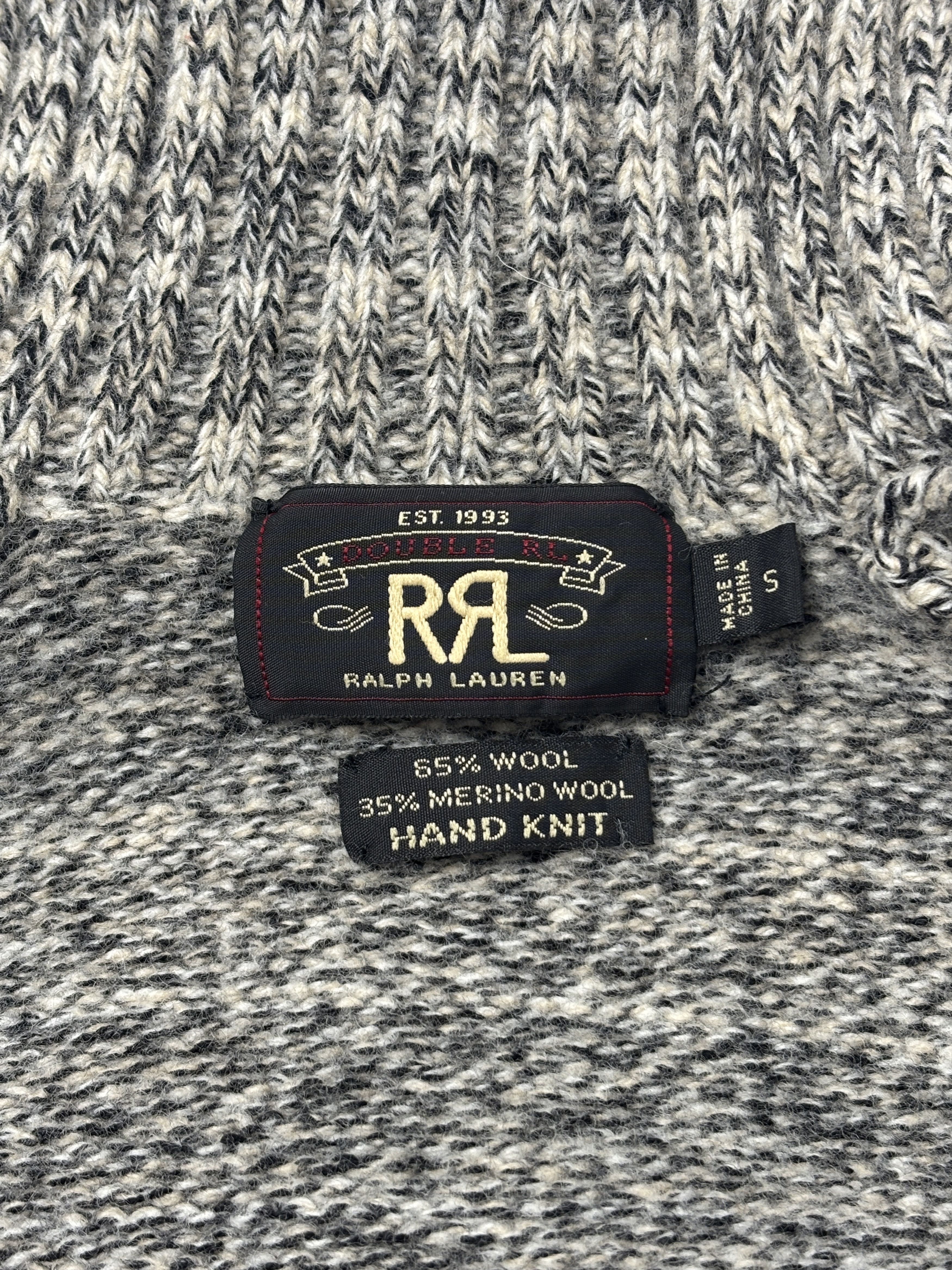 RRL Ralph Lauren RRL Grey Mélange Wool Turtleneck Sweater Heavy Knit Size US S / EU 44-46 / 1 - 8 Thumbnail