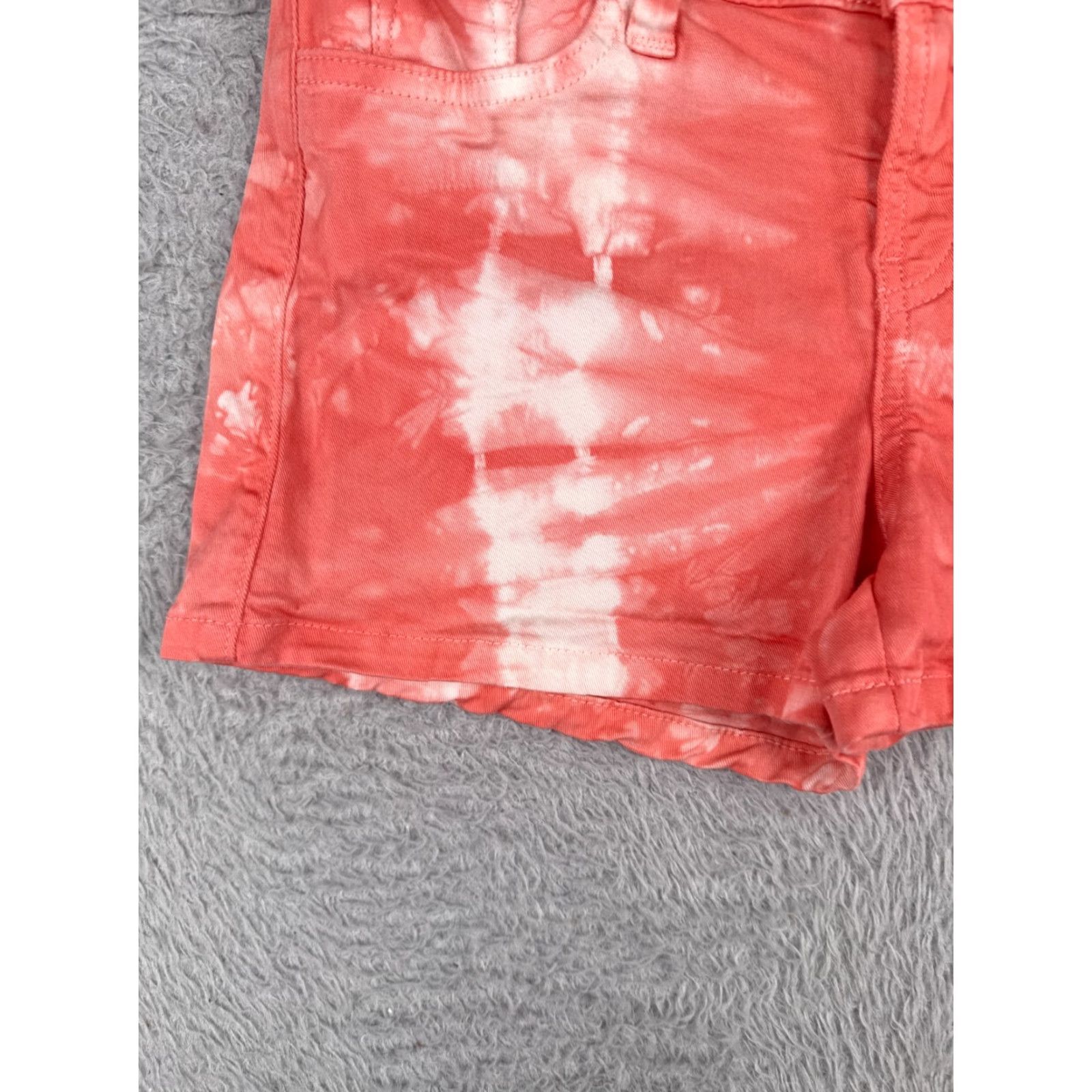 Guess GUESS Shorts Women Pink White Tie Dye Cotton Blend Beach Casual 27x3 27 Regular Waist Elastic Front 5-Pocket Denim Chino Shells Pattern Solid Size 27" / US 4 / IT 40 - 3 Thumbnail