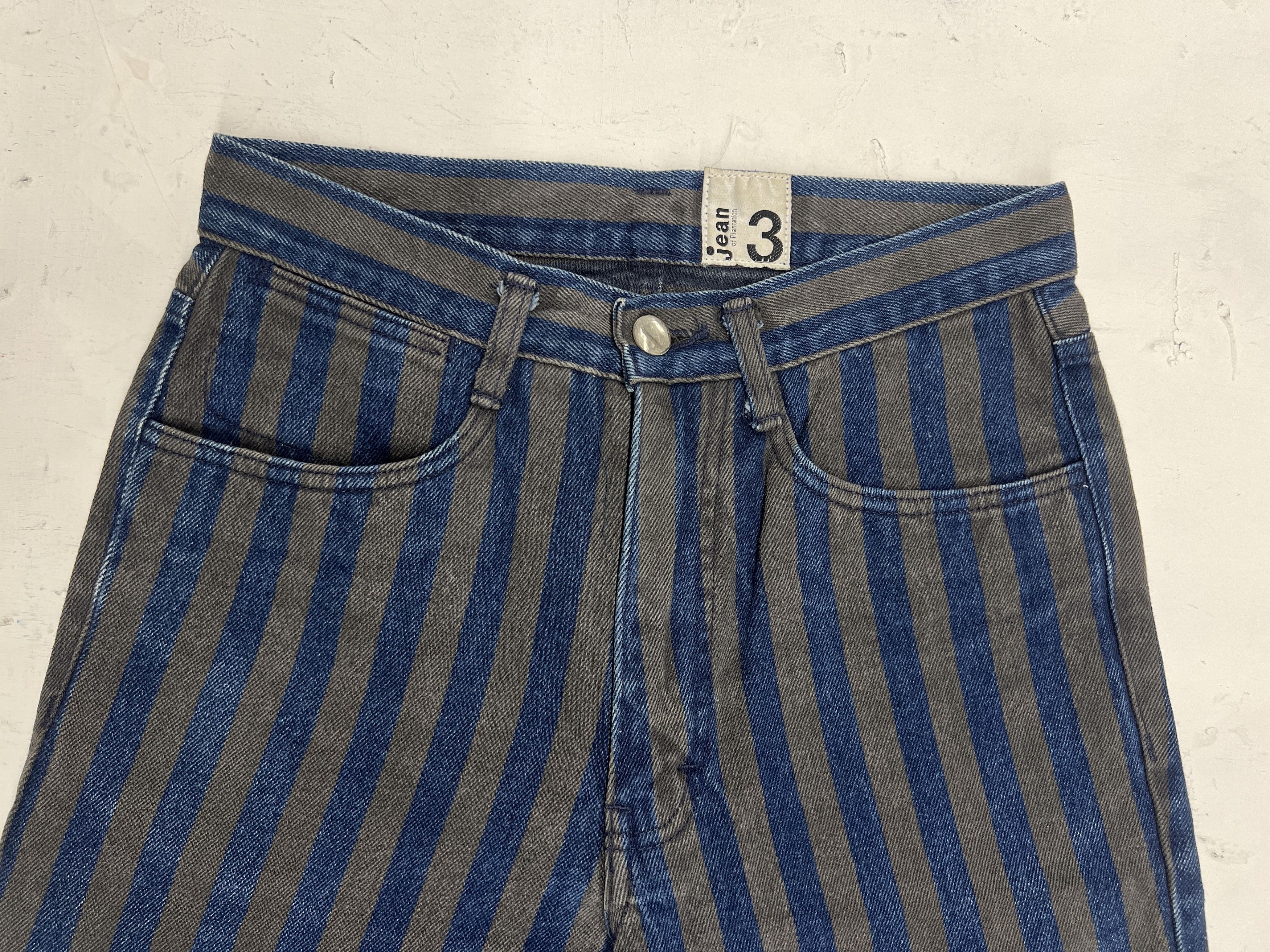 Issey Miyake Plantation Issey Miyake Striped Denim Pant Size 3 Wide Japan Size 26" / US 2 / IT 38 - 2 Thumbnail