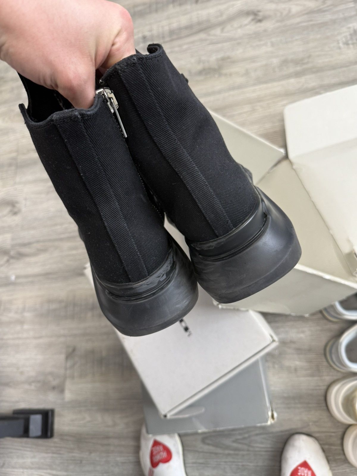 Rick Owens Rick Owens - DRKSHADOW Abstract High Top Sneakers (Canvas) Size US 8 / EU 41 - 3 Thumbnail