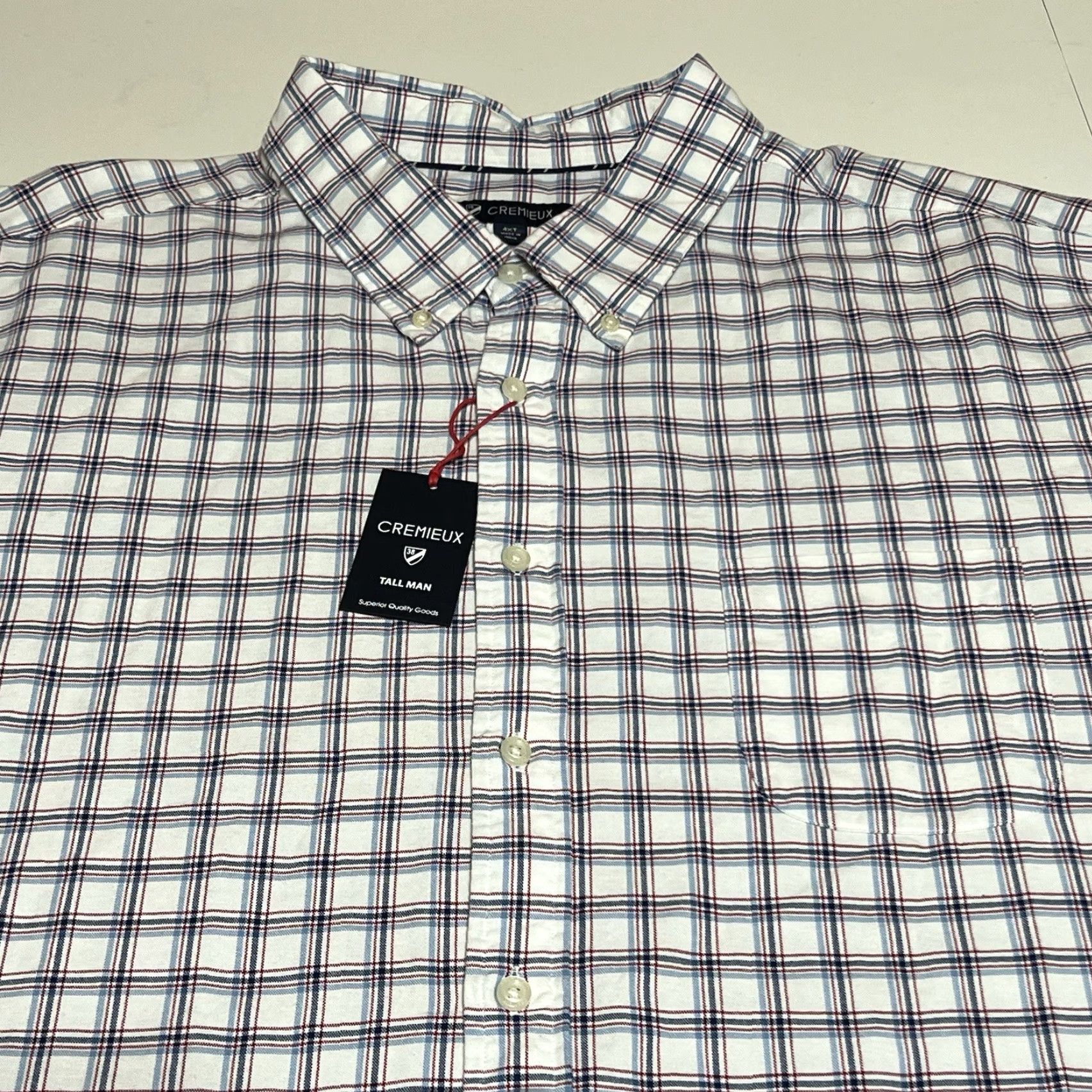 Cremieux CREMIEUX Mens 4XT Plaid Button Down Shirt 100% Cotton Flannel Long Sleeve NWT Size US XXL / EU 58 / 5 - 2 Thumbnail