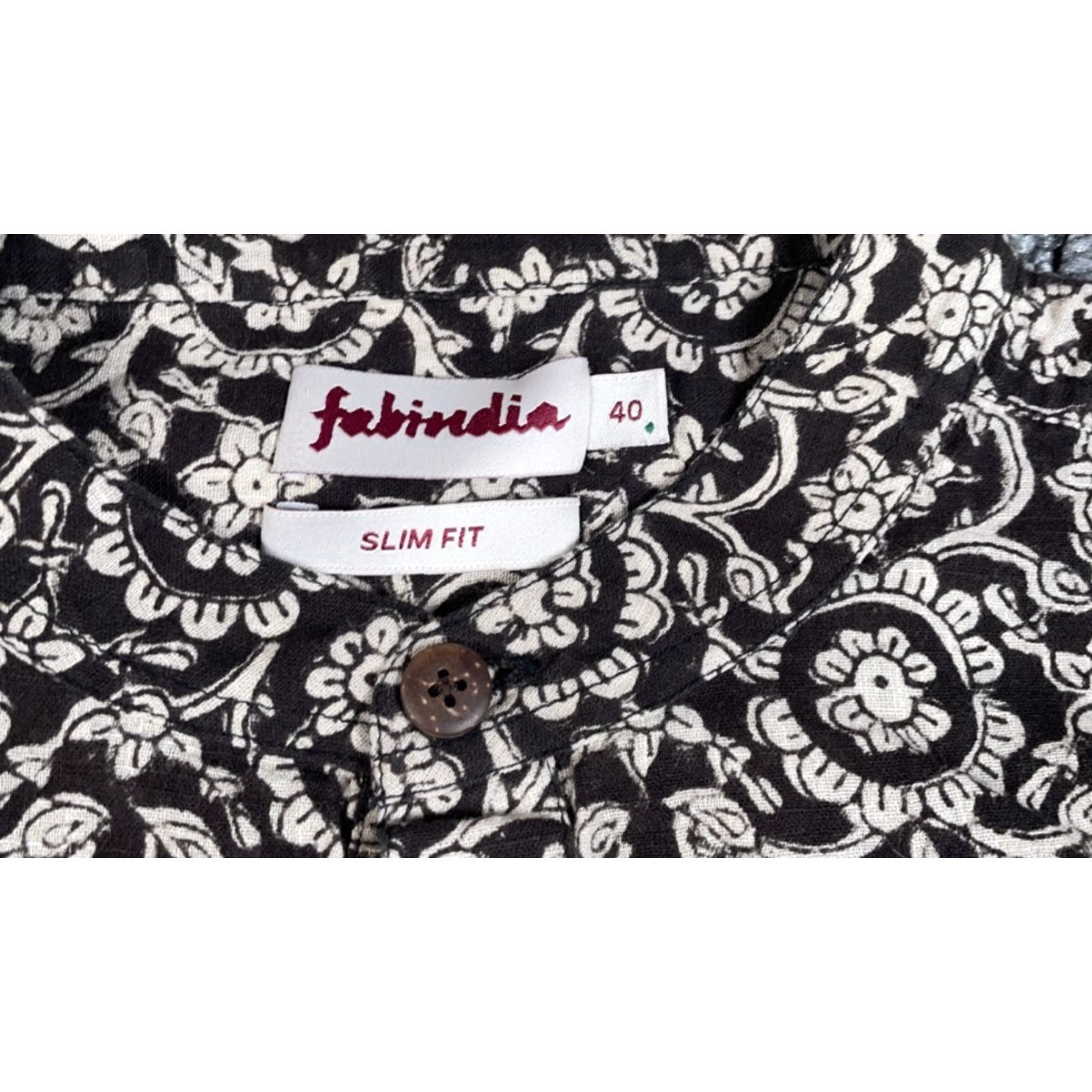 Vintage VINTAGE Fabindia Band Collar Shirt Mens M Black Geometric 40 Button-Up Long Sleeve Henley Casual Retro Hippie Shirt Size US M / EU 48-50 / 2 - 3 Thumbnail
