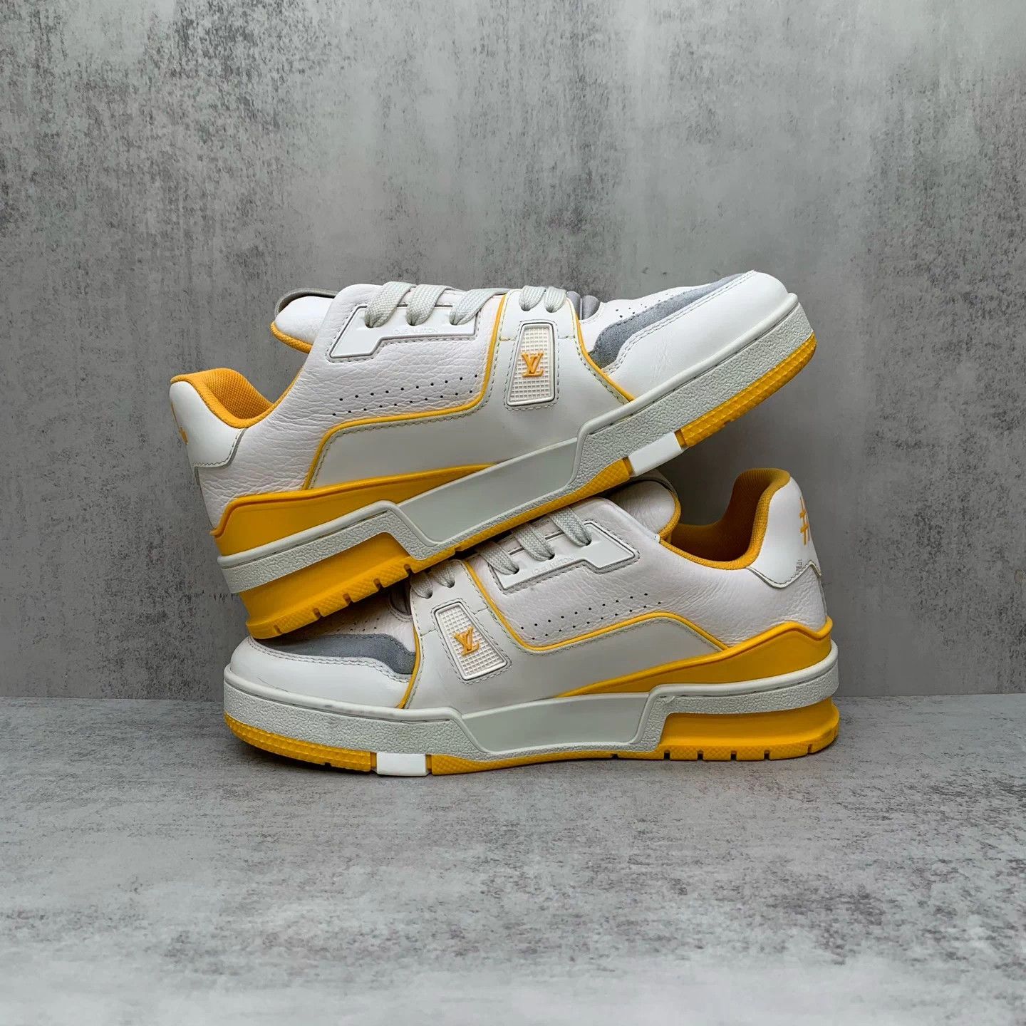 Louis Vuitton Lv Trainer White Yellow 36.5 98 New with Box Size US 5.5 / IT 35.5 - 3 Thumbnail