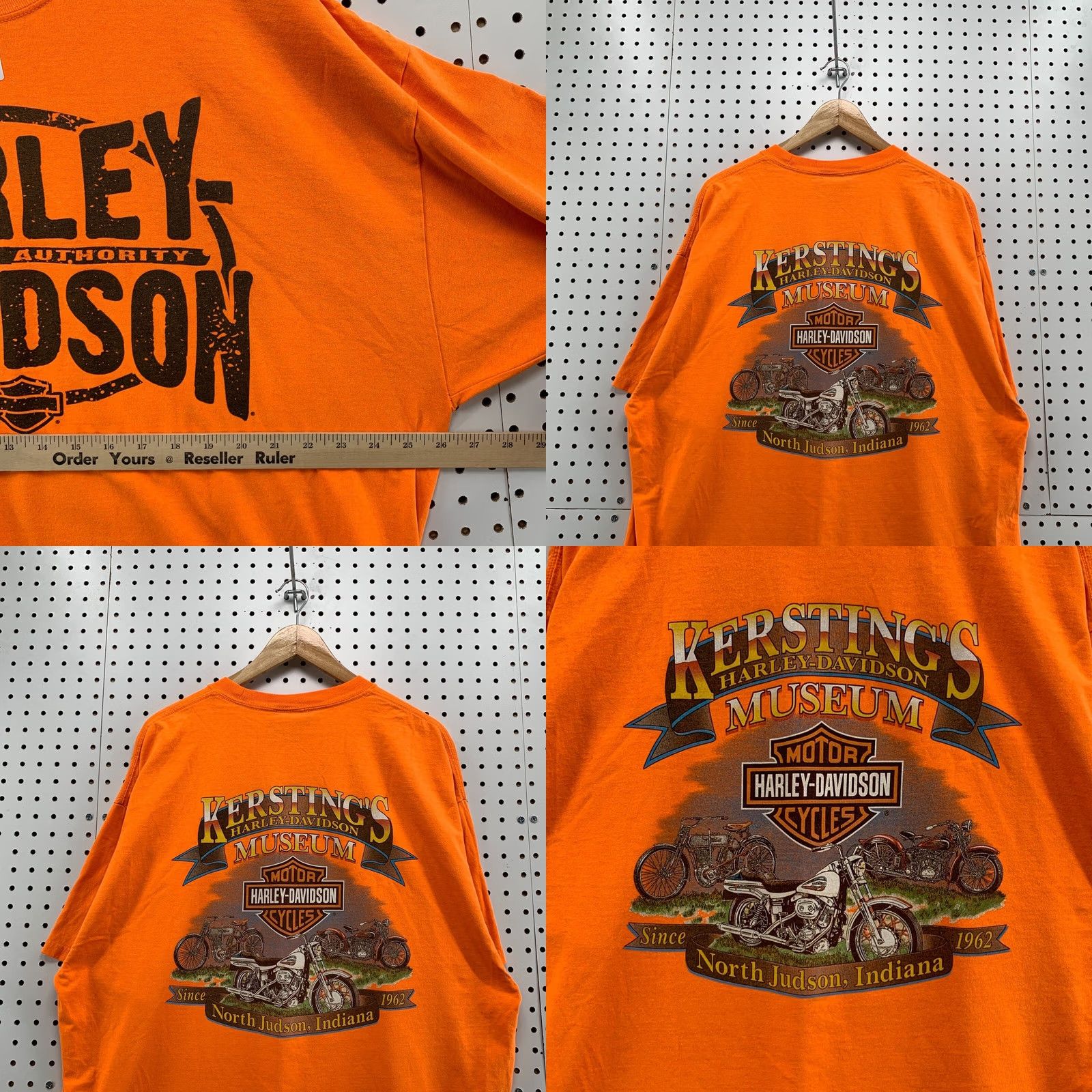 Harley Davidson Harley Davidson Motorcycle Shirt Orange Mens 2XL Kersting's Museum XXL Size US XXL / EU 58 / 5 - 10 Thumbnail