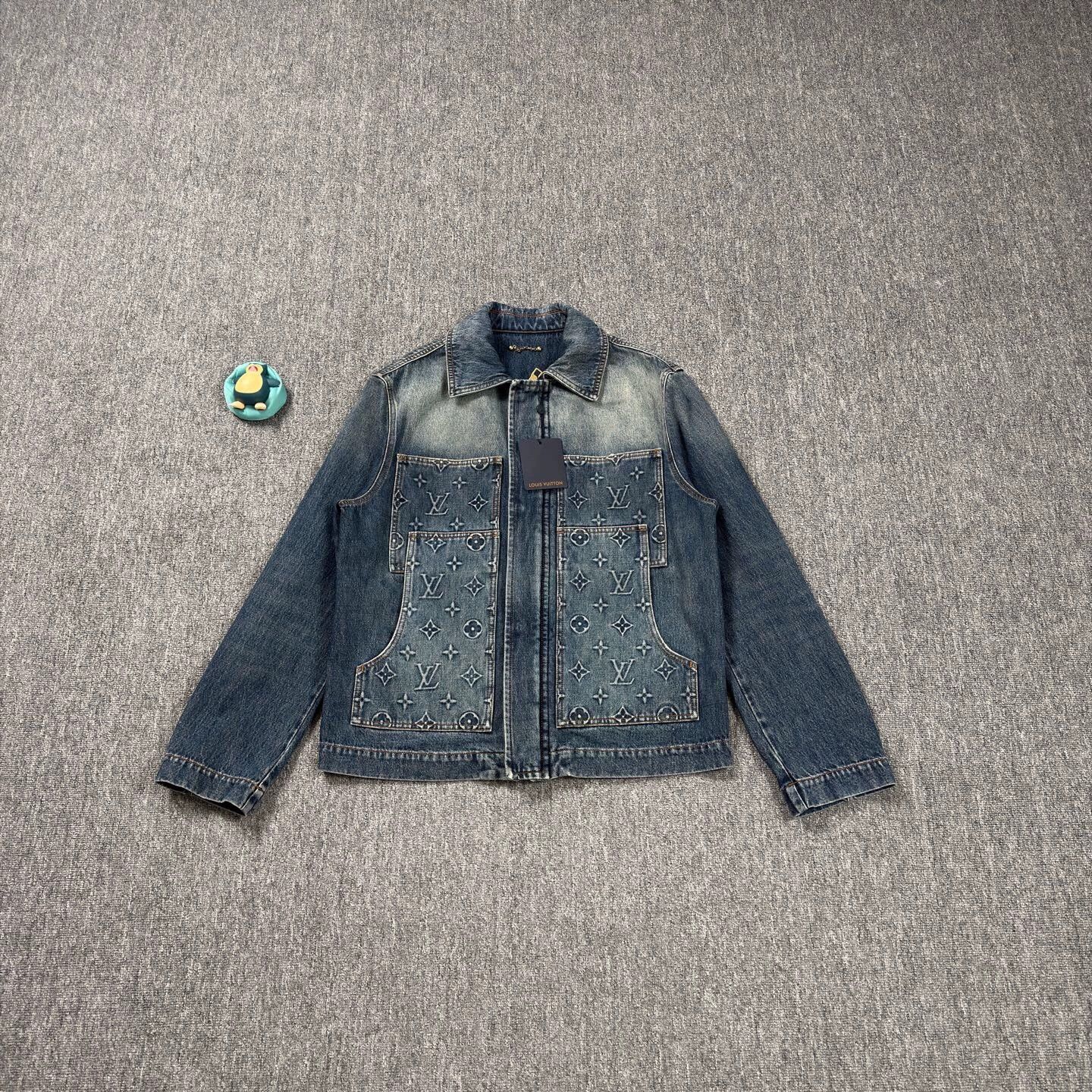 Louis Vuitton LV Navy Lumberjack Print Denim Jacket 48 Size US M / EU 48-50 / 2 - 1 Thumbnail
