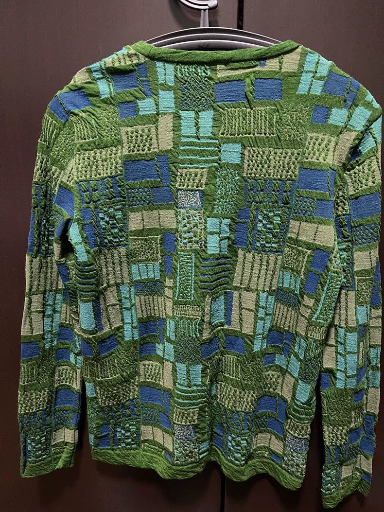 Issey Miyake Issey Miyake Green color-blocked knitted top Size M / US 6-8 / IT 42-44 - 2 Thumbnail