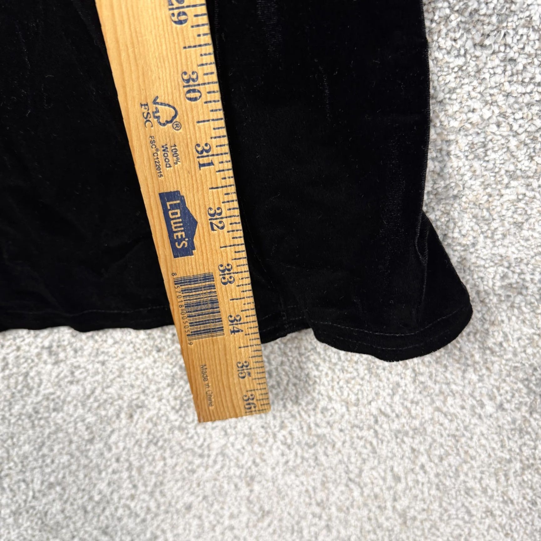 Lee VINTAGE Kathie Lee Collection Skirt M Black Velvet Midi Slim Pencil Ladies Dark Gothic Retro Slit Elastic Waist Pull On Formal Womens Size 32" / US 10 / IT 46 - 6 Thumbnail