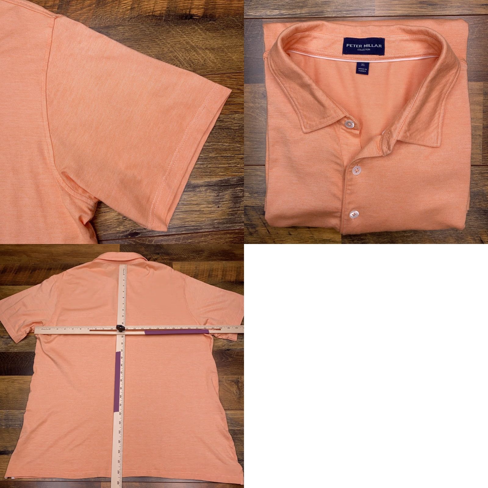 Peter Millar Peter Millar Polo Shirt Adult XL Orange Striped Preppy Mens Size US XL / EU 56 / 4 - 8 Thumbnail