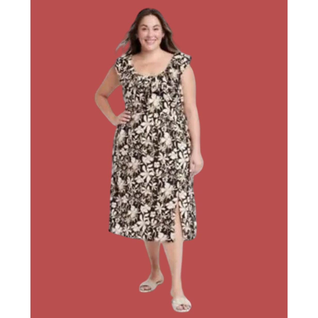 Other Ava & Viv - Women's Ruffle Maxi Empire Waist Dress - Black F Size XL / US 12-14 / IT 48-50 - 1 Thumbnail