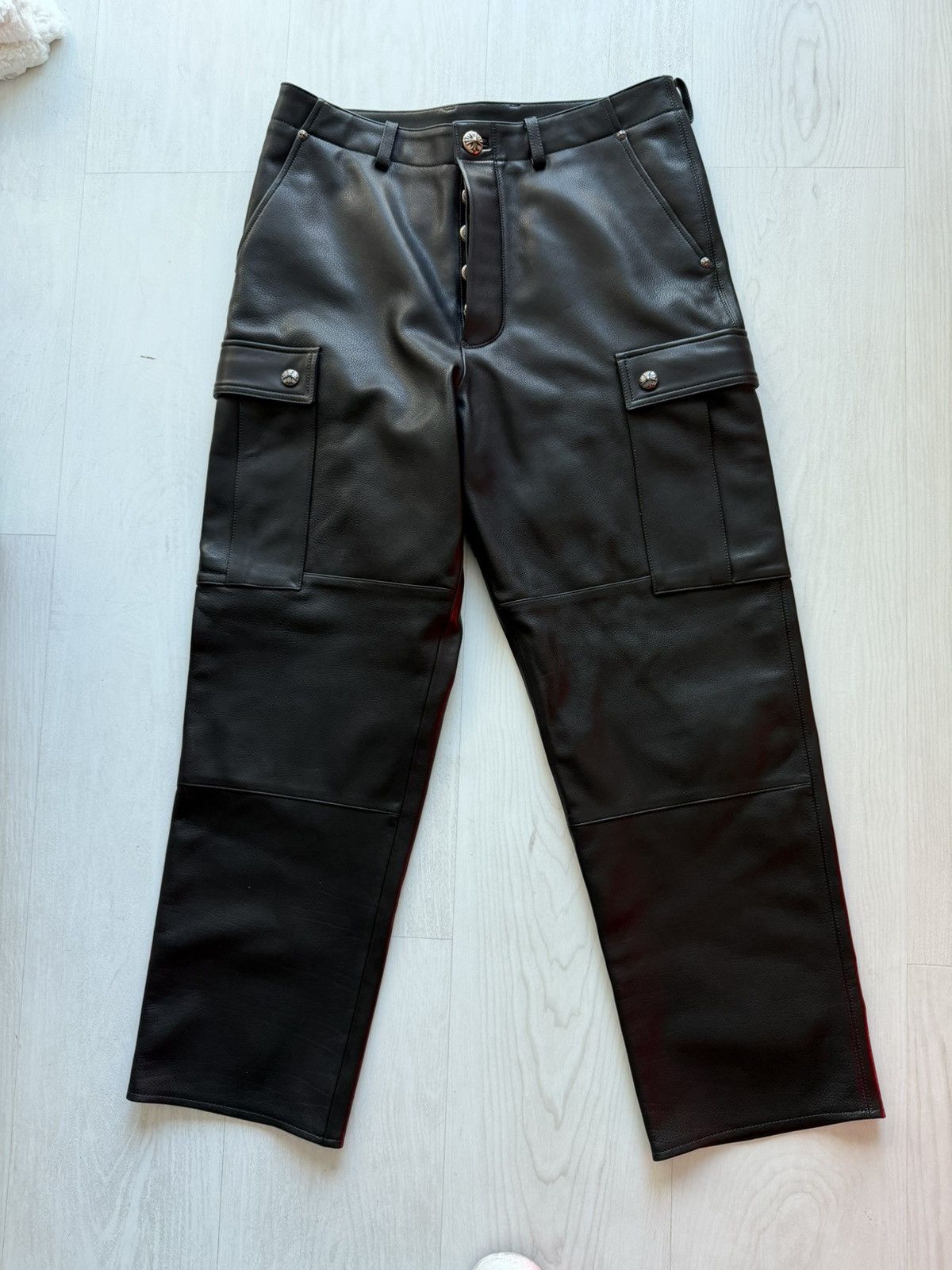 Chrome Hearts Chrome Heart Devil Dog Full Leather Cargo Carpenters Size US 33 - 1 Thumbnail