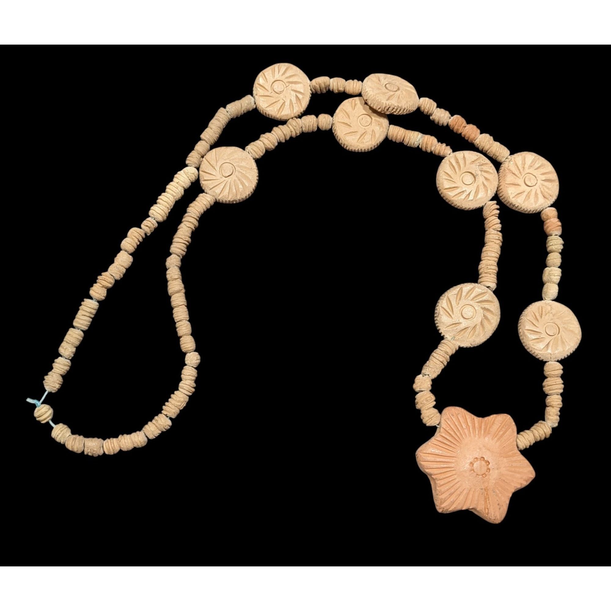 Other Vintage Handmade Star Pendant Clay Beaded Necklace Size ONE SIZE - 1 Thumbnail