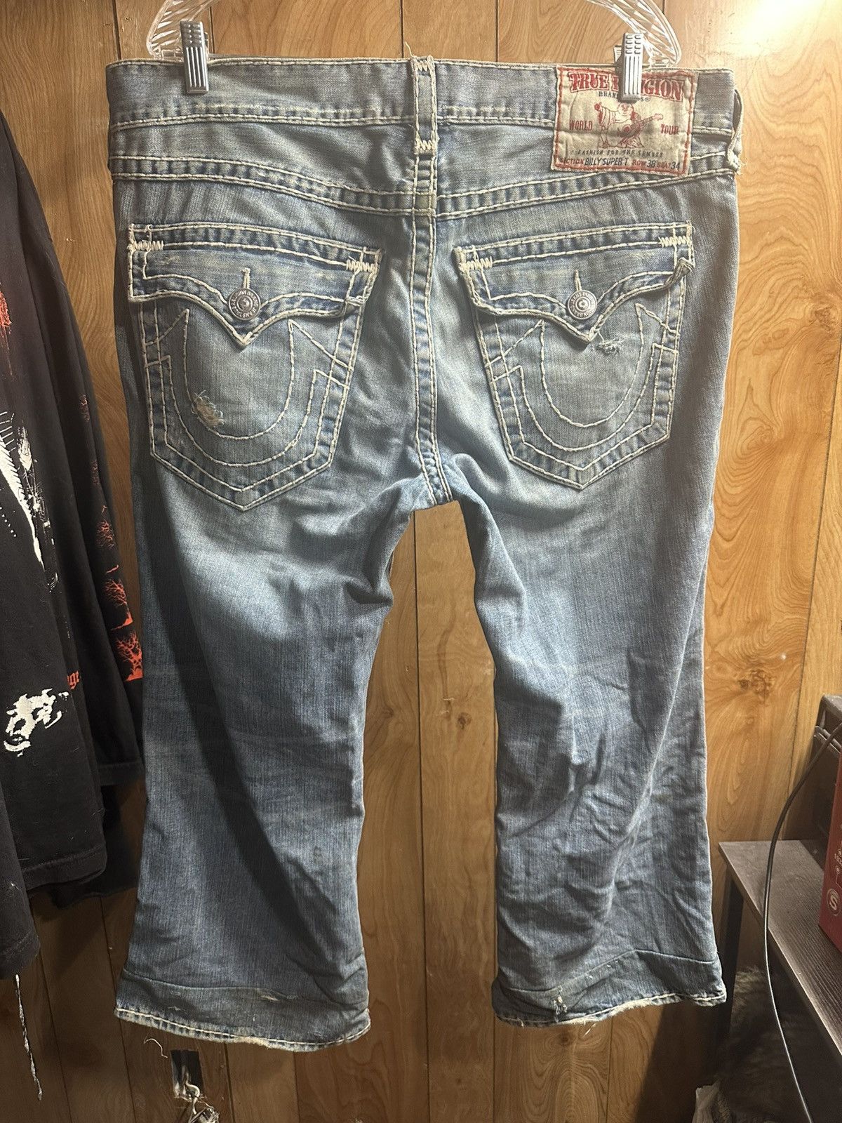 True Religion × Vintage True Religion Distressed Flared Jeans Size US 38 / EU 54 - 1 Thumbnail