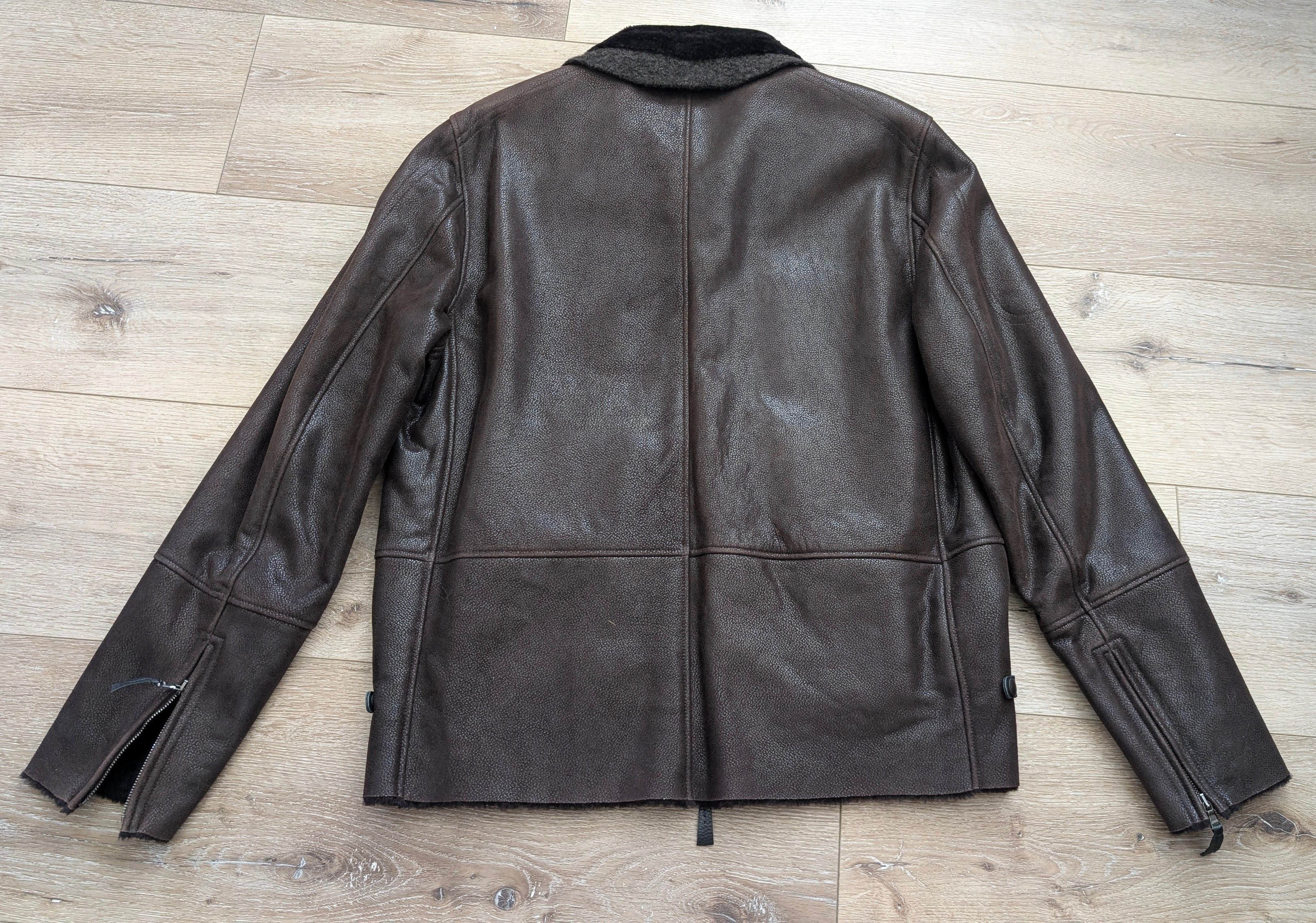 HENRY BEGUELIN Henry Beguelin Mens Short Brown Shearling Zip Jacket Size L Size US L / EU 52-54 / 3 - 4 Thumbnail