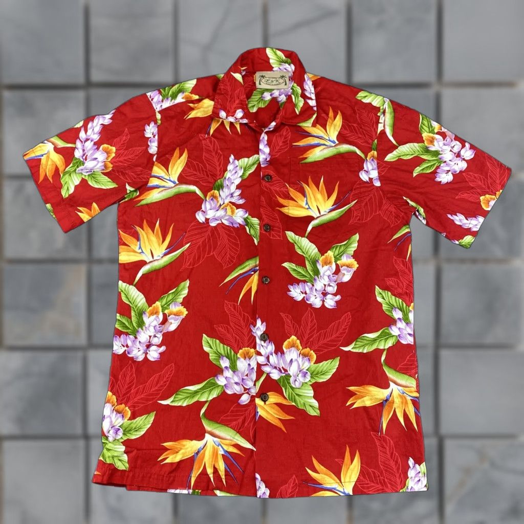 Paradise VTG E&K Hawaiian Shirt Mens M Floral Bird of Paradise Button Up Made Hawaii Size US M / EU 48-50 / 2 - 1 Thumbnail