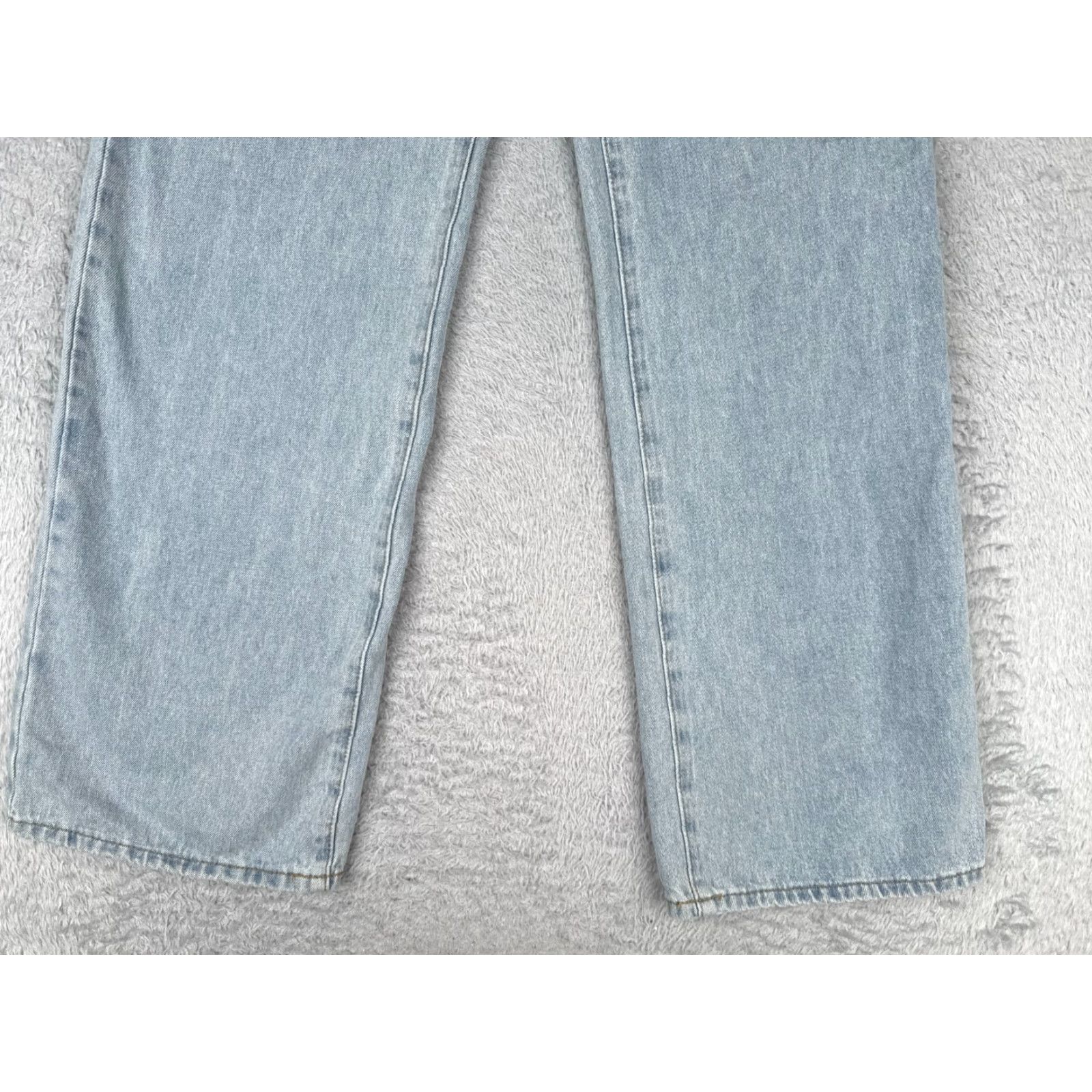 Vintage Edikted Jeans Womens Blue Denim Wide Leg Mid Rise Cotton 28x31 5-Pocket Distressed Medium Wash Western Size 28" / US 6 / IT 42 - 2 Thumbnail