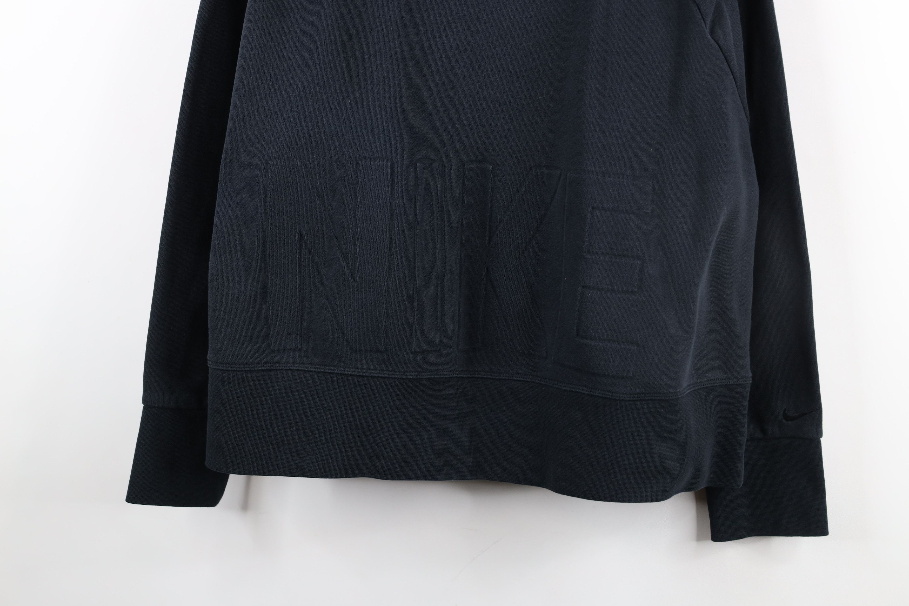 Nike × Vintage Vintage Y2K Nike Letter Spell Out Cropped Sweatshirt Black Size XXL / US 16-18 / IT 52-54 - 3 Thumbnail