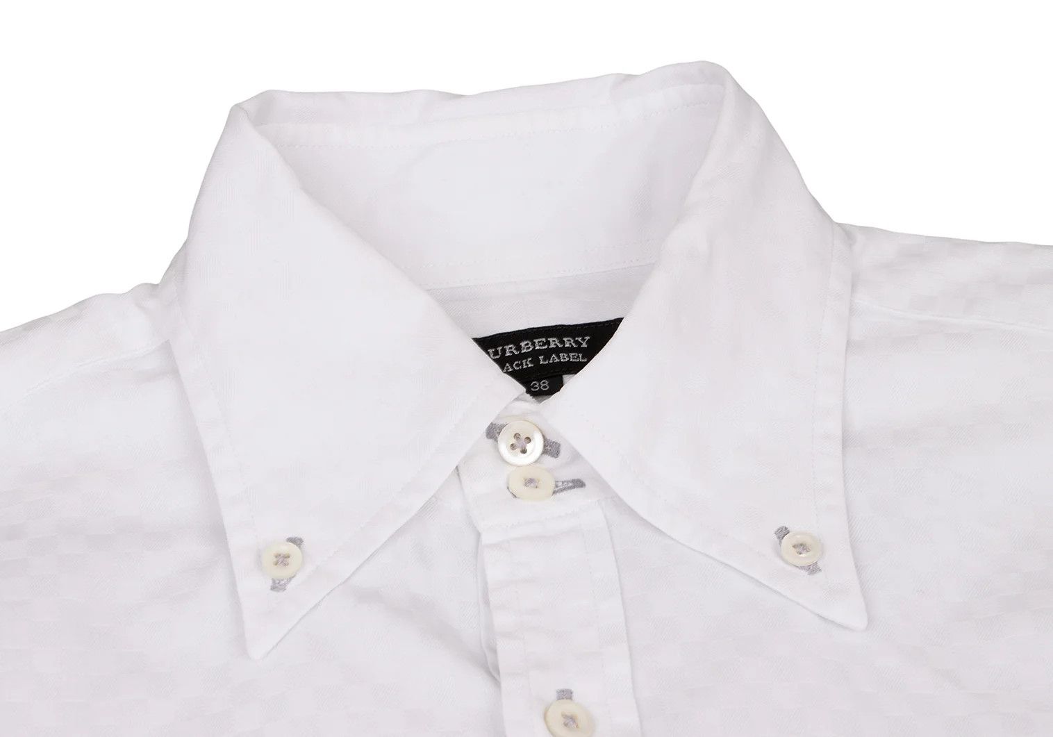 Burberry Checkered Jacquard Button-Down Shirt in White, Size 38 Size US S / EU 44-46 / 1 - 3 Thumbnail