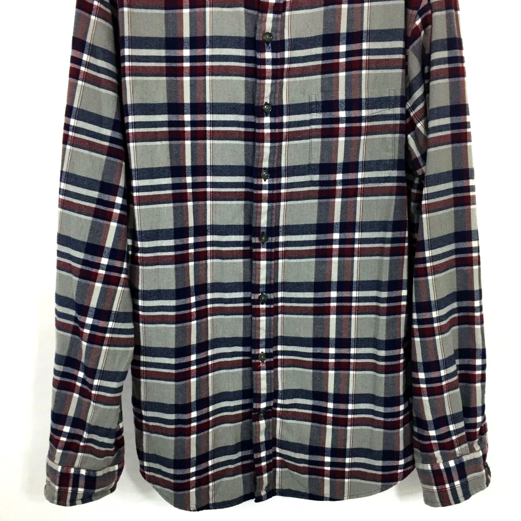 Lands' End Lands' End Shirt Mens XLT Gray Plaid Flannel Button-Down Collar Shirt XLT Gray Plaid Flannel Button-Down Lands' End Mens XLT Button-Up Shirt Size US XL / EU 56 / 4 - 4 Thumbnail