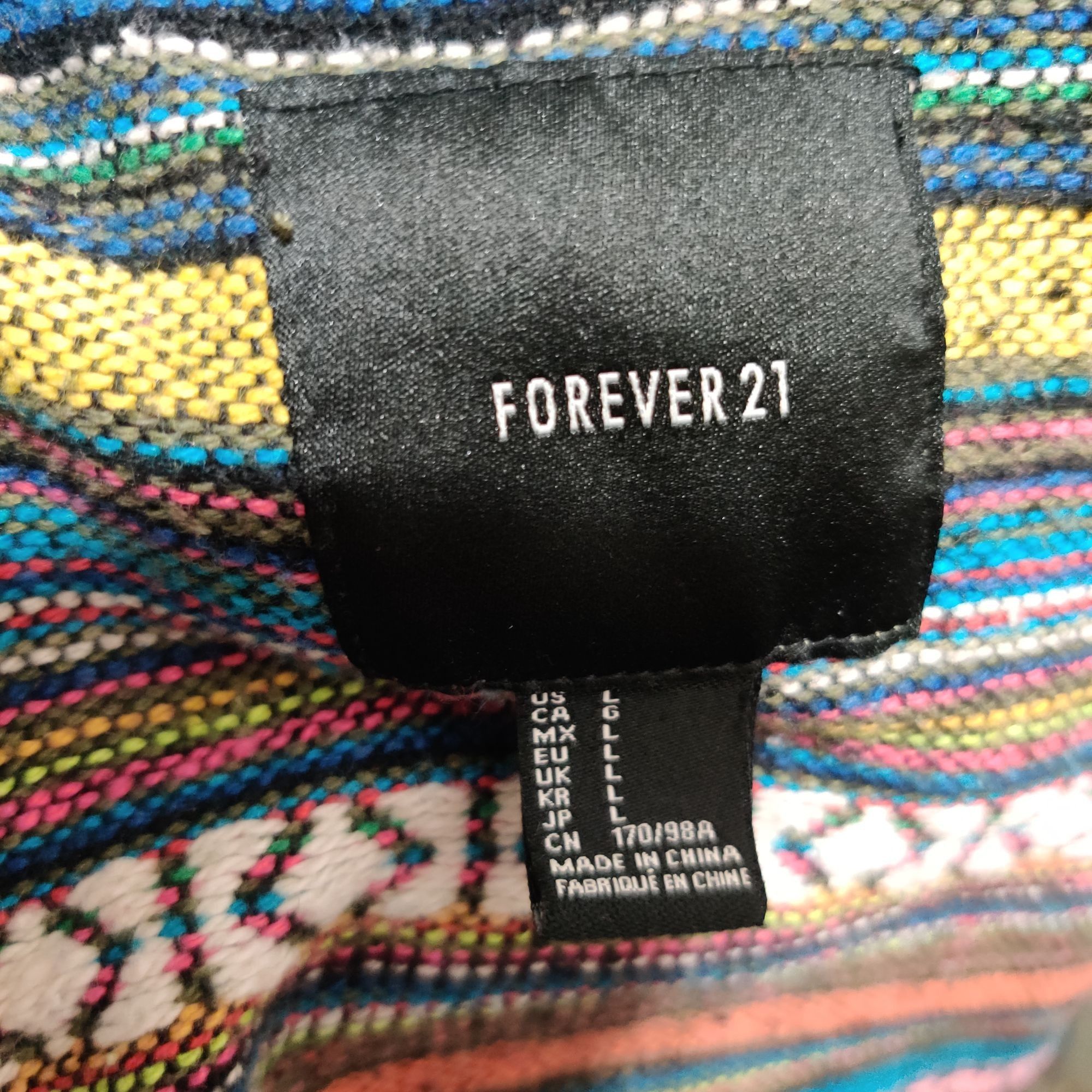 Forever 21 Forever 21 Womens Jacket Military Cargo Colorful Aztec Strip Size L / US 10 / IT 46 - 4 Thumbnail