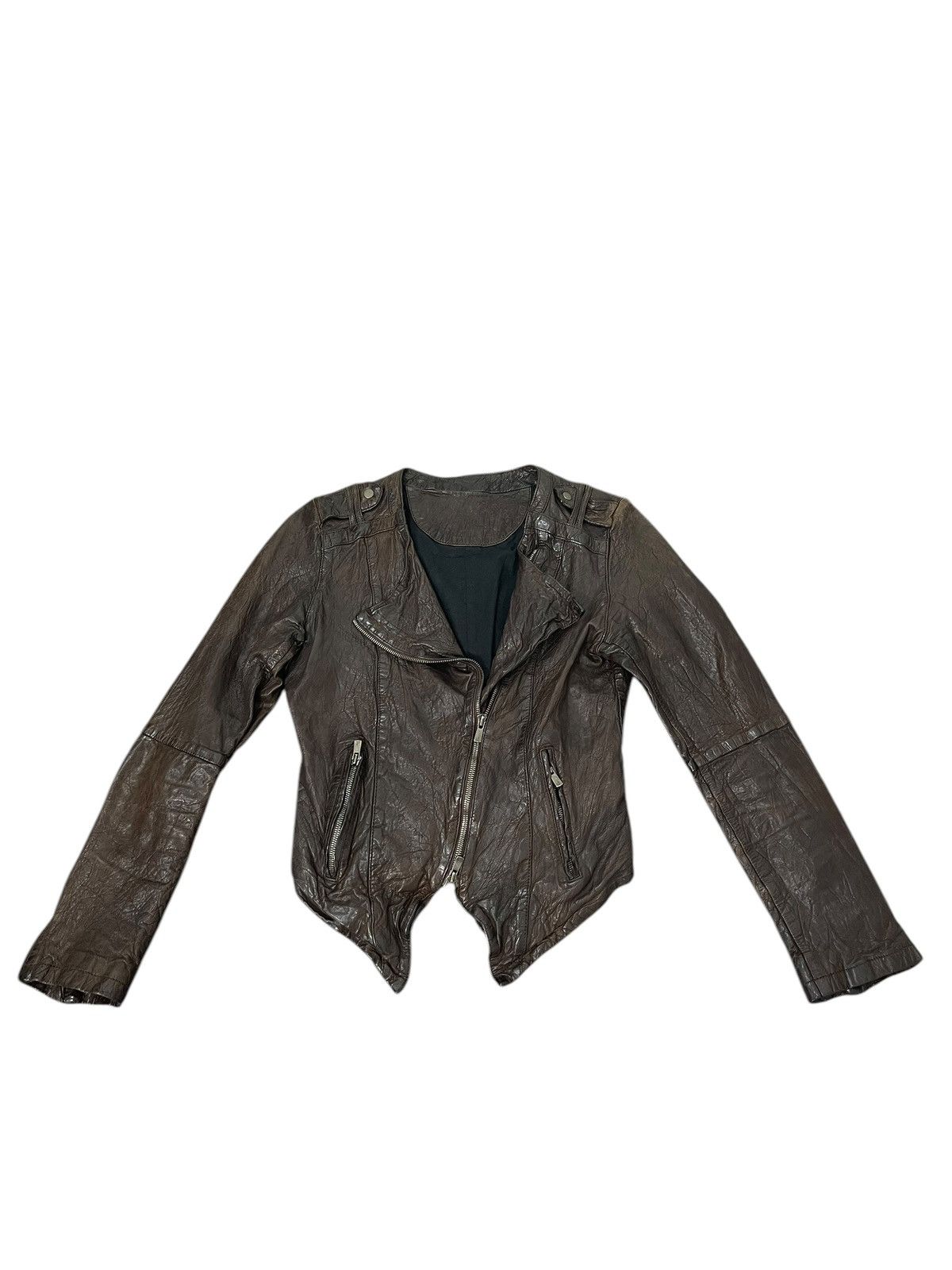 Leather Full Grain Leather Luva Tram Bikers Jacket Slim 6🟩7 Size US S / EU 44-46 / 1 - 2 Thumbnail